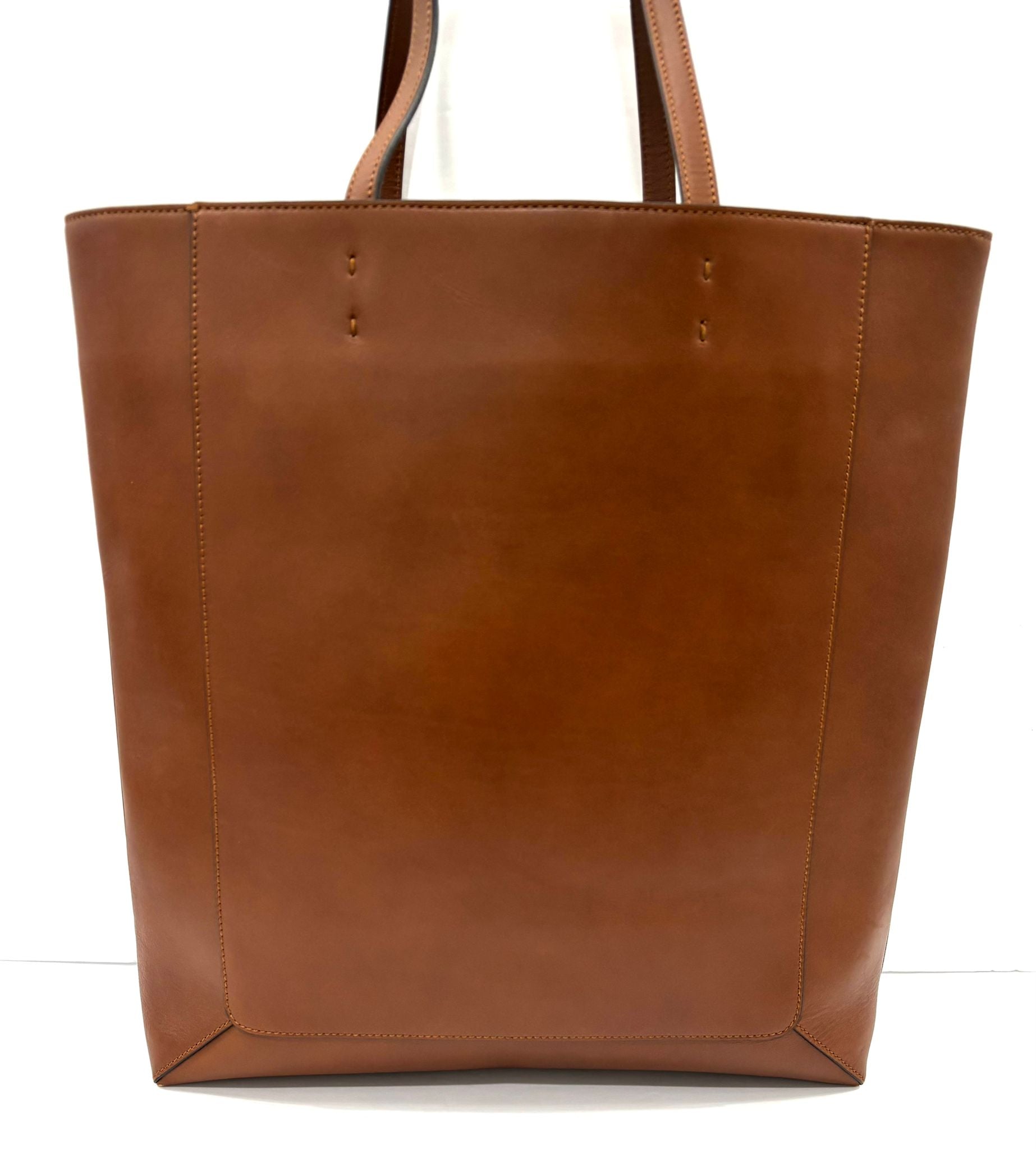 GUCCI LOGO EMBOSSED CALFSKIN LEATHER SHOPPER TOTE BAG
