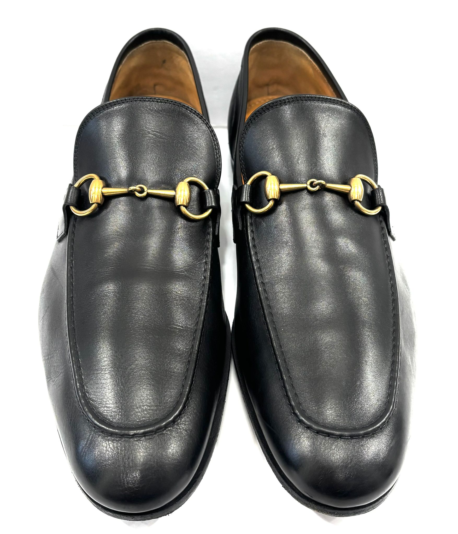GUCCI MEN'S JORDAAN CALFSKIN HORSEBIT LOAFERS