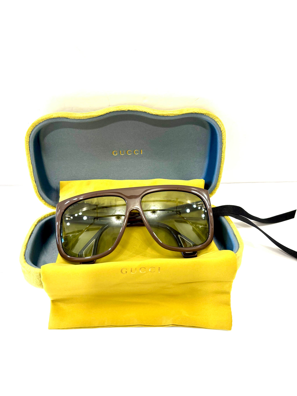 GUCCI UNISEX OVERSIZED 62MM AVIATOR SUNGLASSES