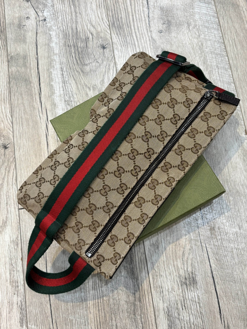 GUCCI VINTAGE GG CANVAS FANNY PACK
