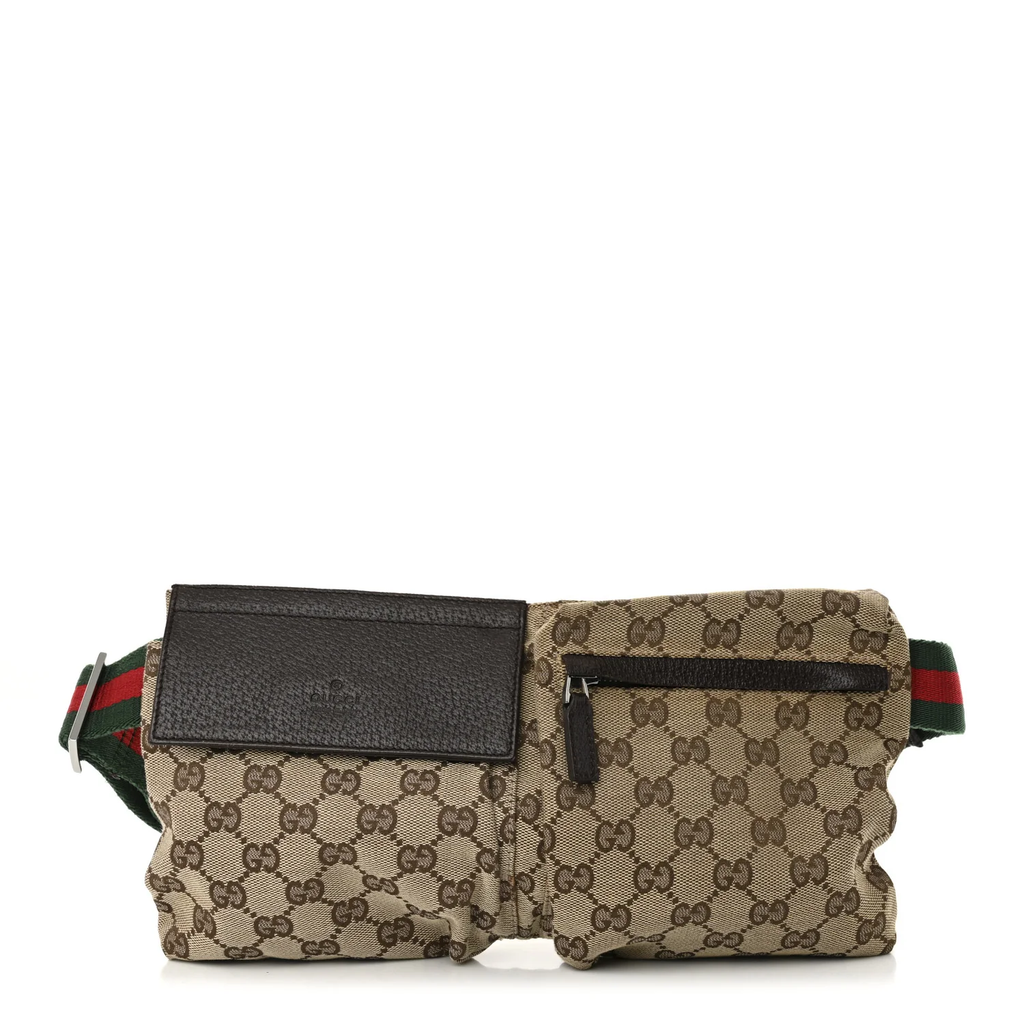 GUCCI VINTAGE GG CANVAS FANNY PACK