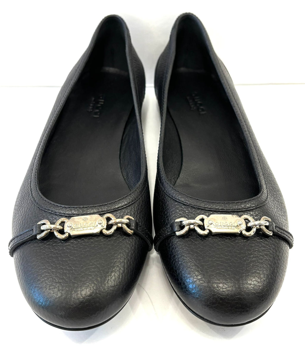 GUCCI CALFSKIN LEATHER CALLARIUS BALLET FLATS