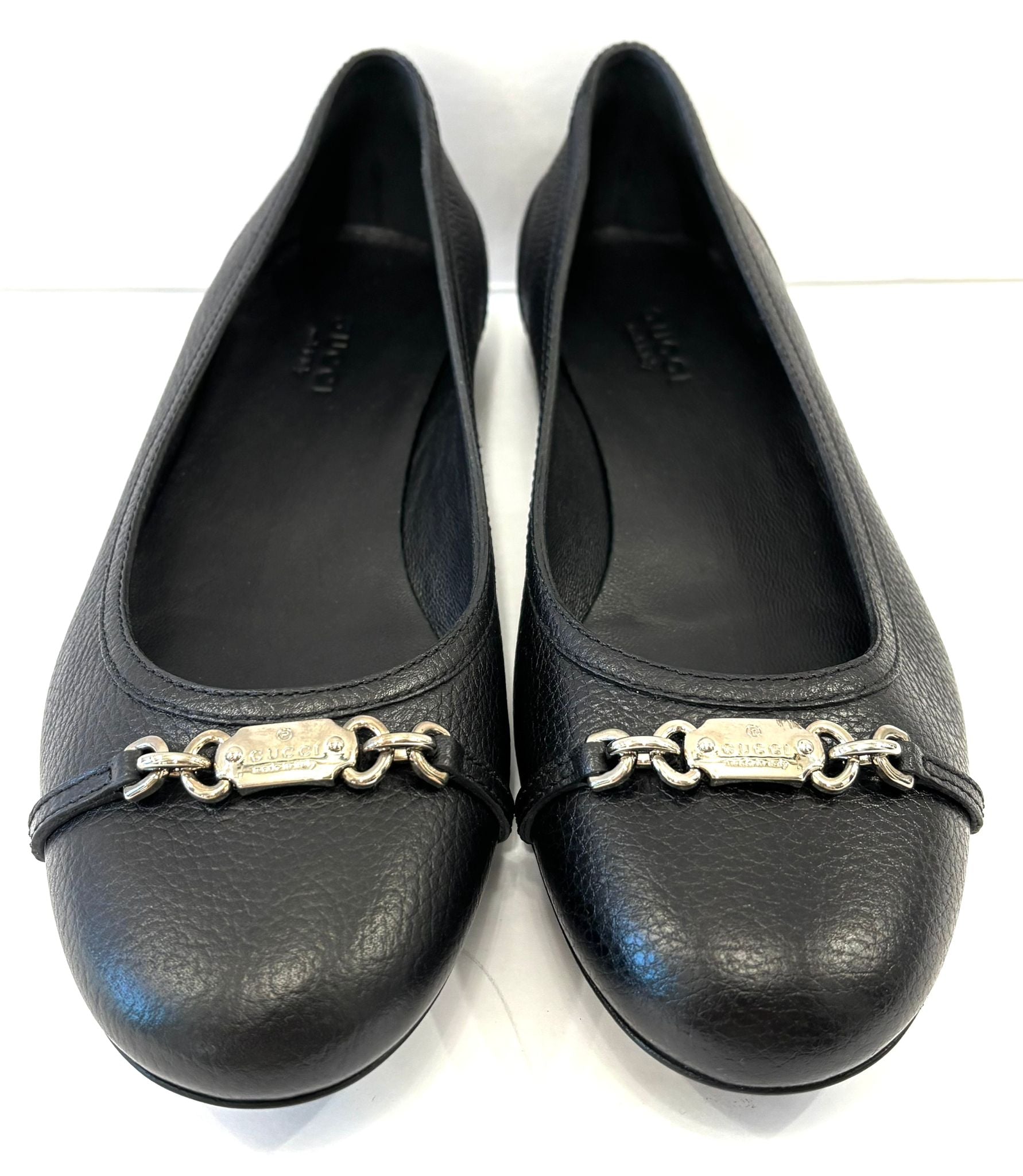 GUCCI CALFSKIN LEATHER CALLARIUS BALLET FLATS