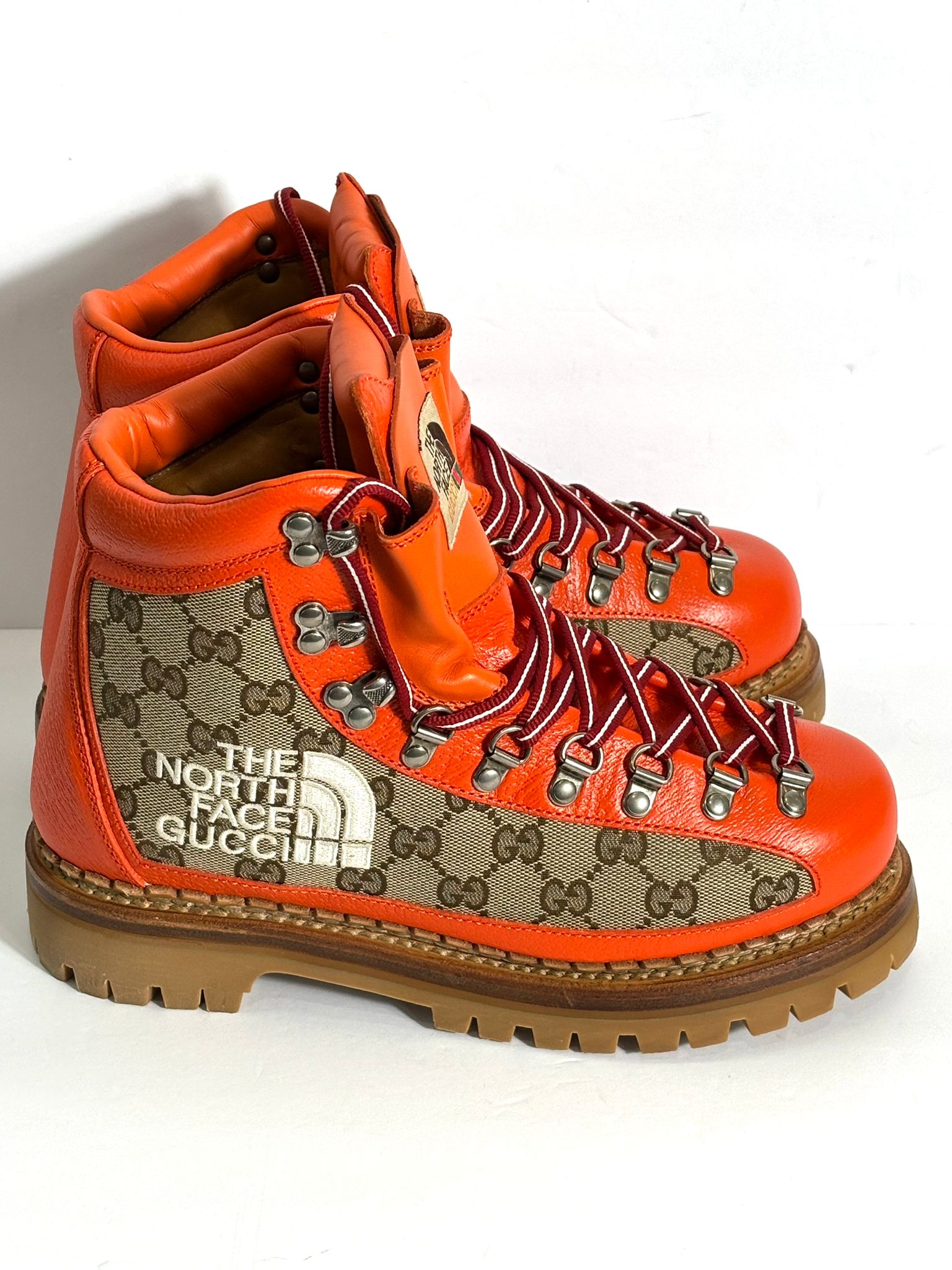 GUCCI X NORTH FACE MONOGRAM CALFSKIN HIKING BOOTS