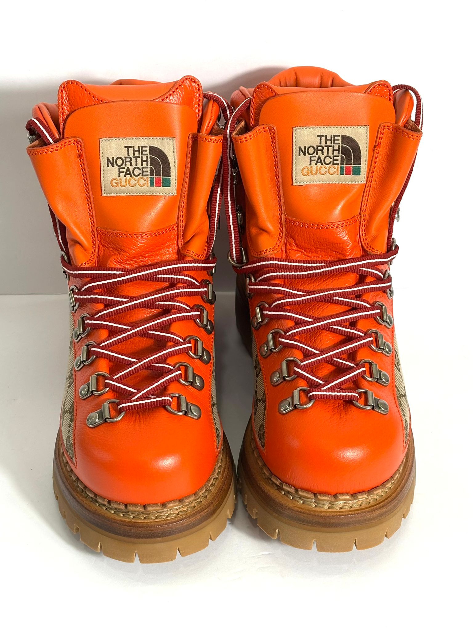 GUCCI X NORTH FACE MONOGRAM CALFSKIN HIKING BOOTS
