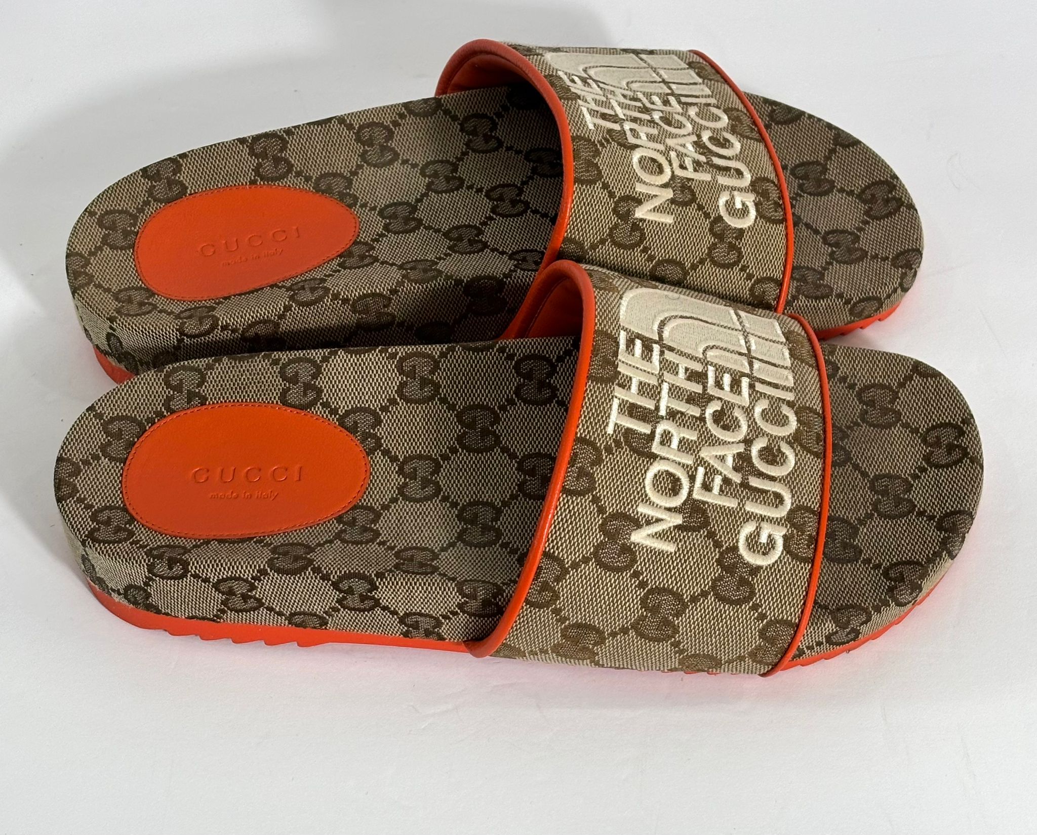 GUCCI X NORTH FACE MONOGRAM SLIDES