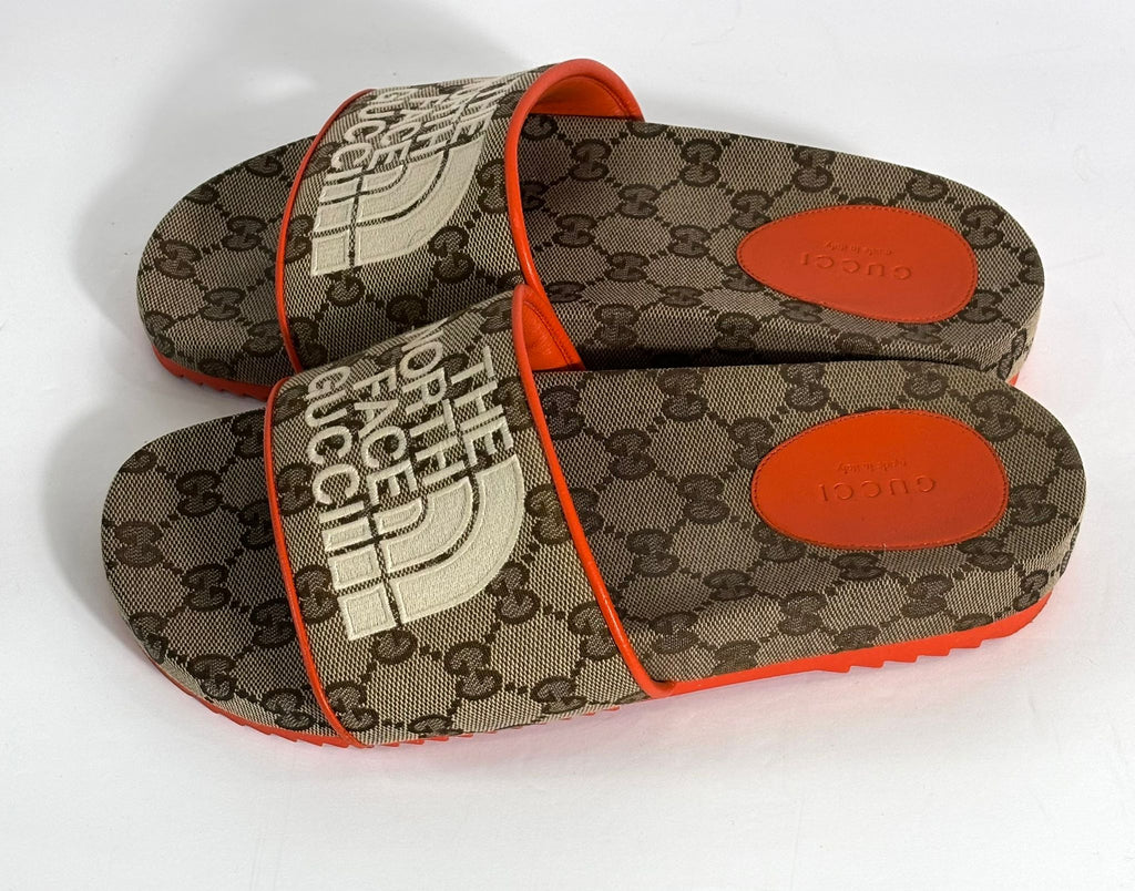 GUCCI X NORTH FACE MONOGRAM SLIDES