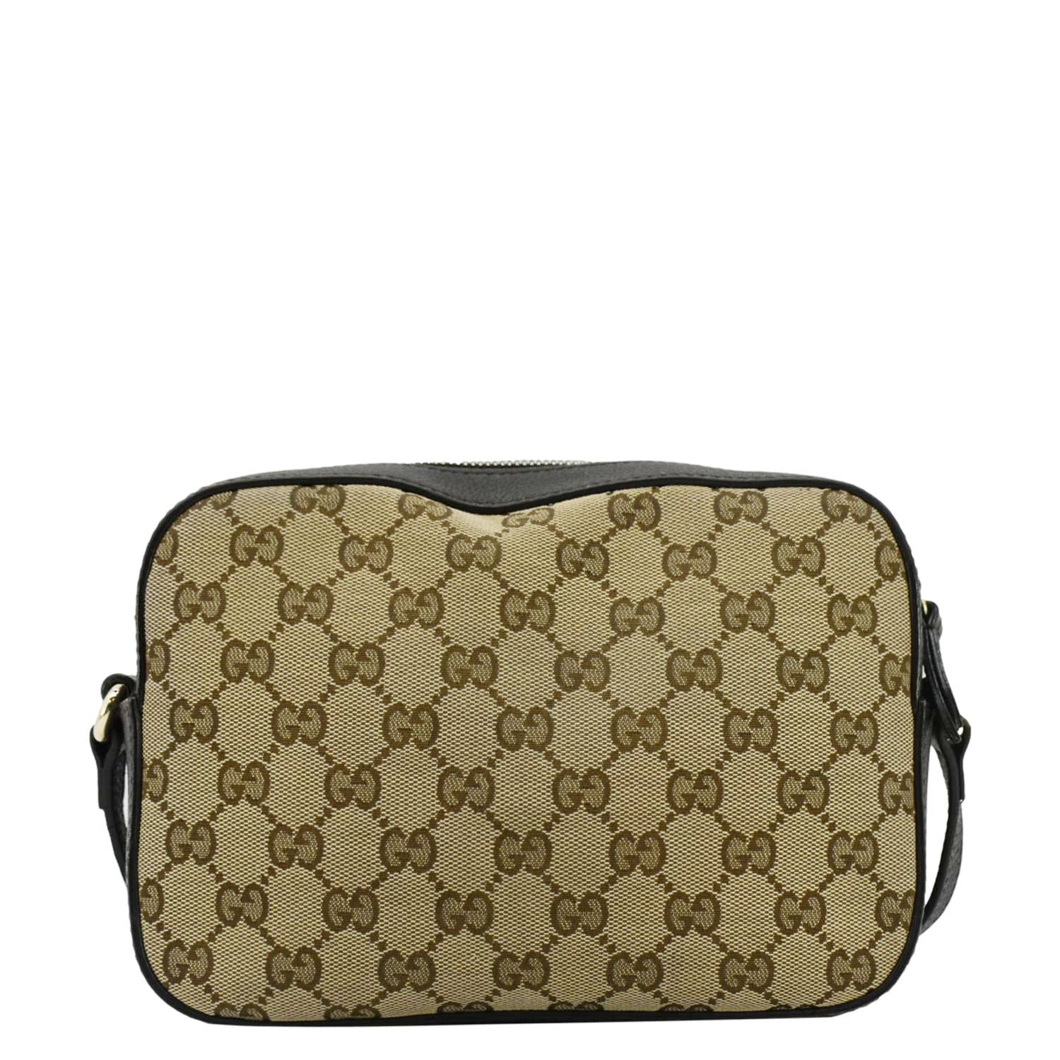 GUCCI Bee Web GG Canvas Camera Crossbody Bag Beige 412008