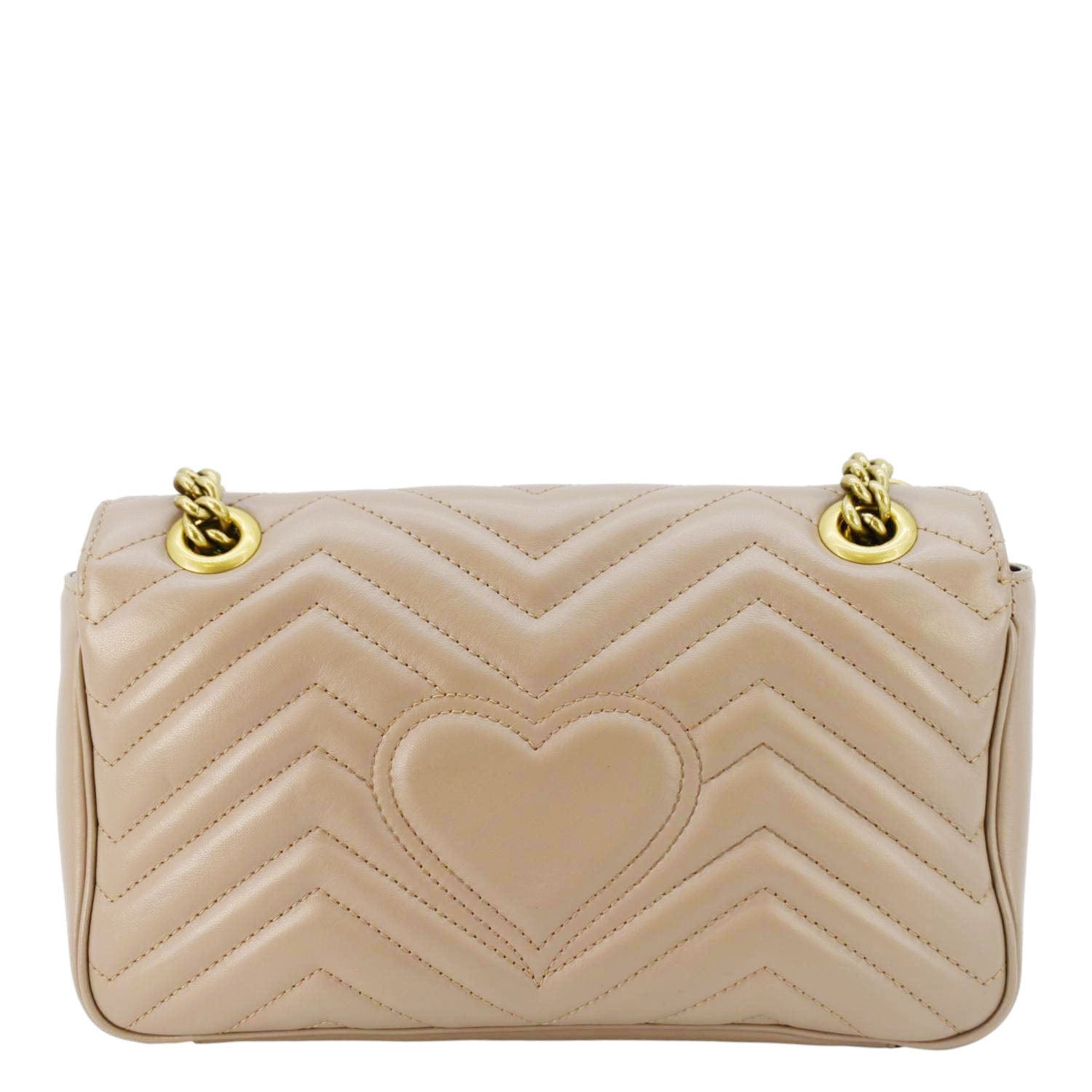GUCCI GG Marmont Small Diagonal Matelasse Leather Crossbody Bag Porcelain Rose 443497