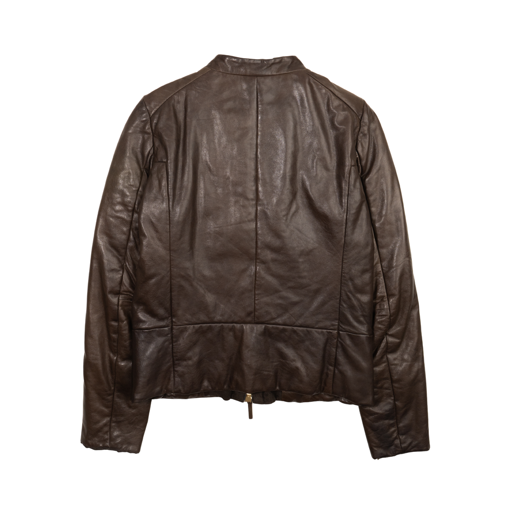Gucci Vintage Leather Moto Jacket - Women's 42