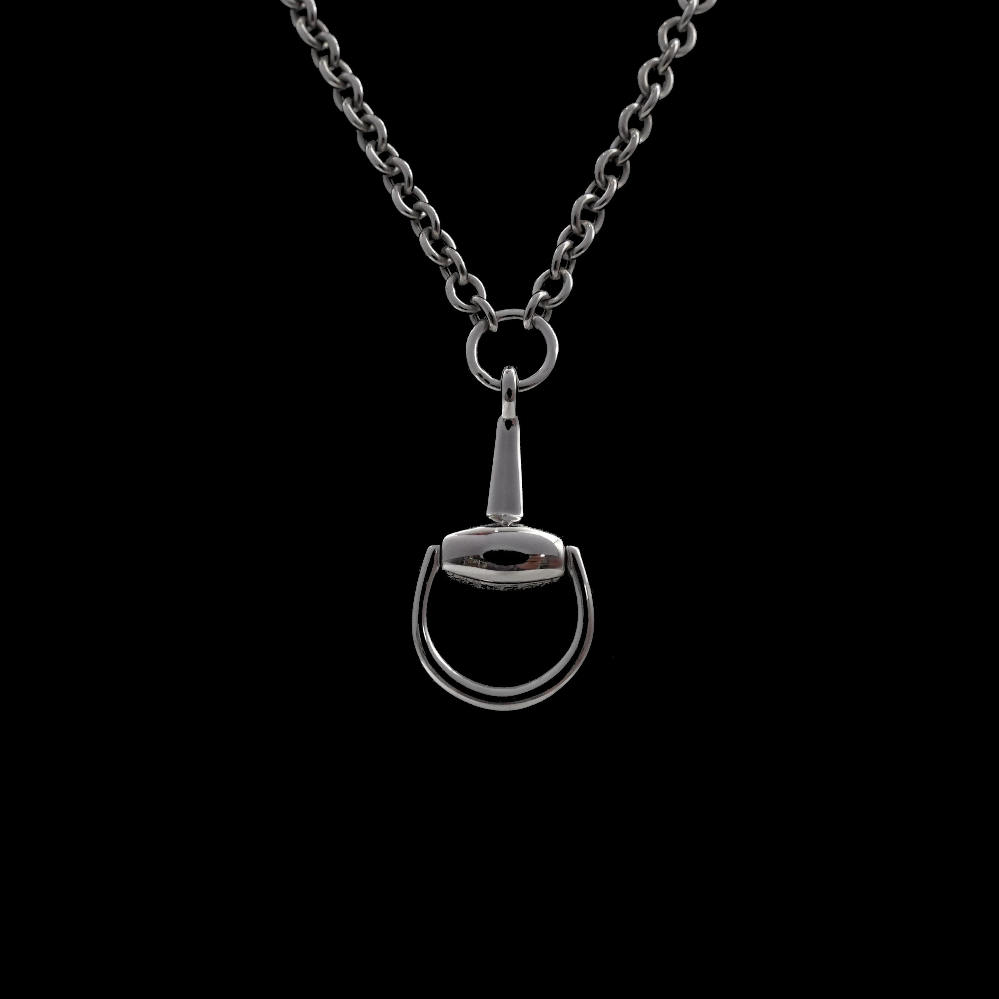 Gucci 'Pavé Horsebit' Pendant Necklace