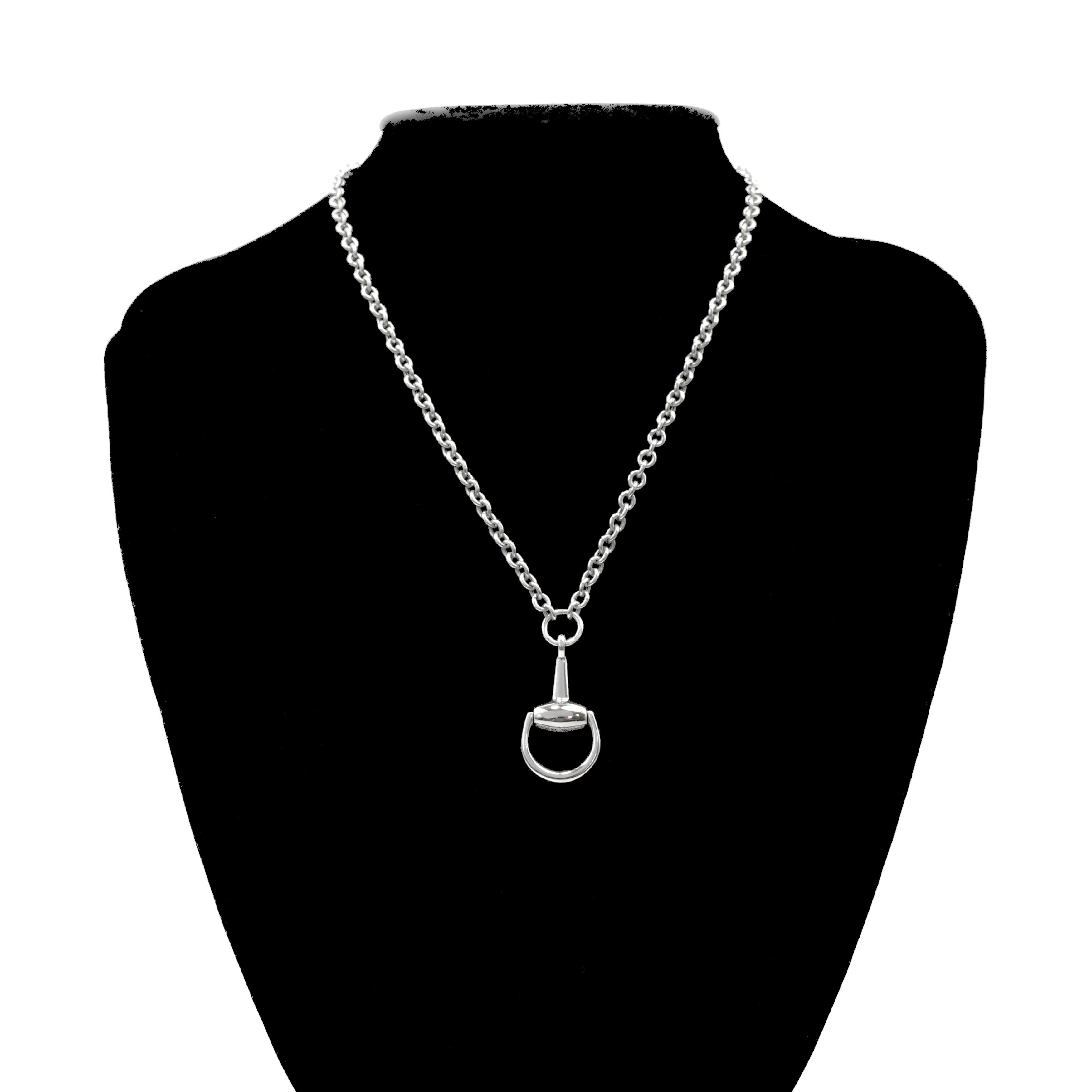 Gucci 'Pavé Horsebit' Pendant Necklace