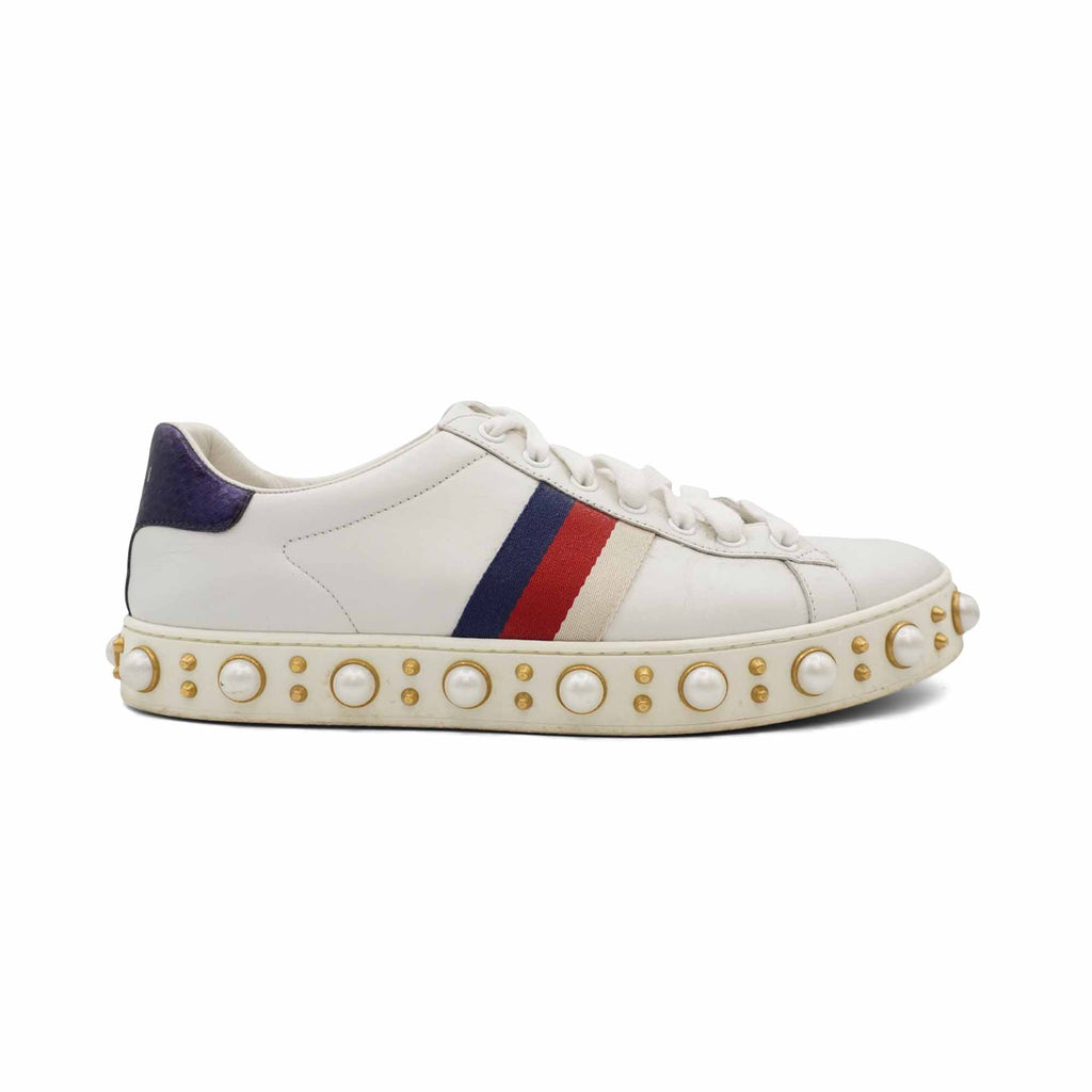 Gucci 'Ace Pearl' Low-Top Sneakers - Women's 39.5