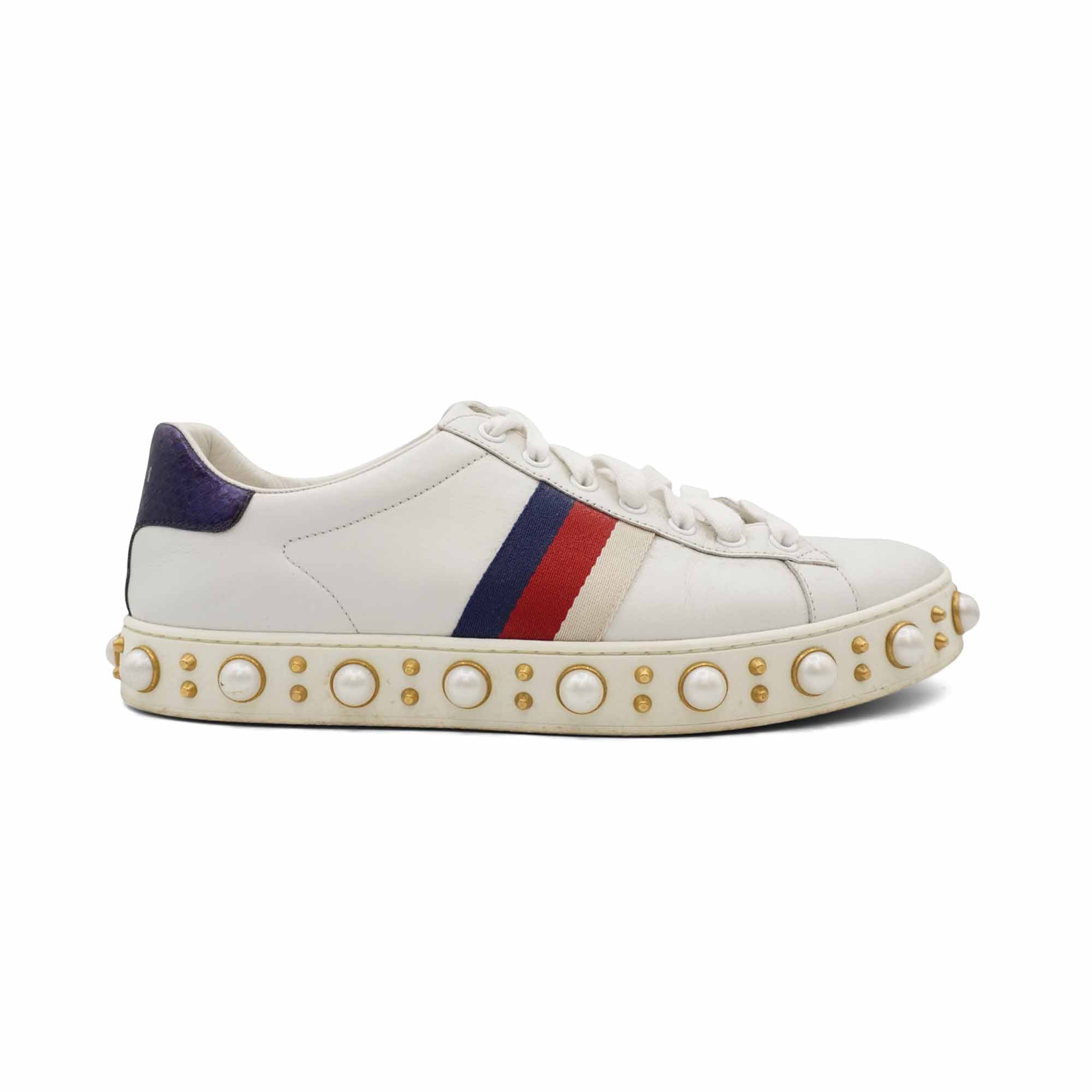 Gucci 'Ace Pearl' Low-Top Sneakers - Women's 39.5