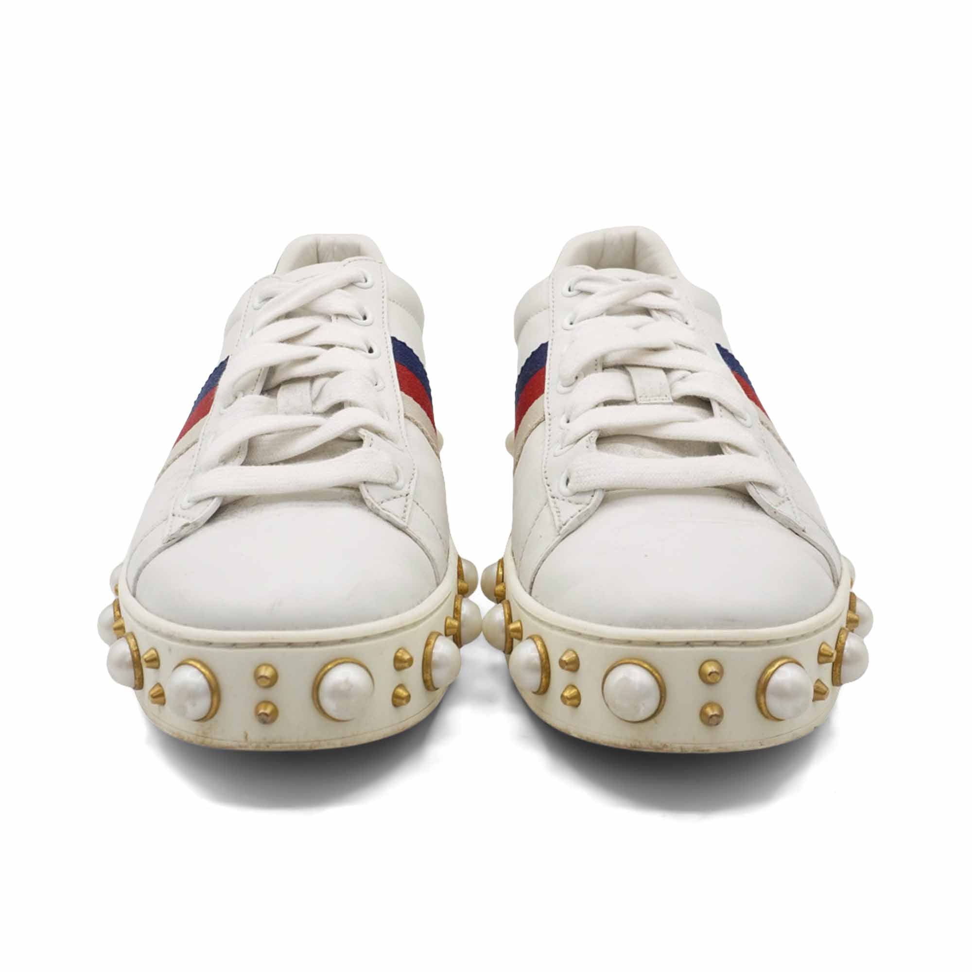 Gucci 'Ace Pearl' Low-Top Sneakers - Women's 39.5