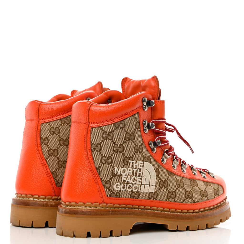 GUCCI X NORTH FACE MONOGRAM CALFSKIN HIKING BOOTS