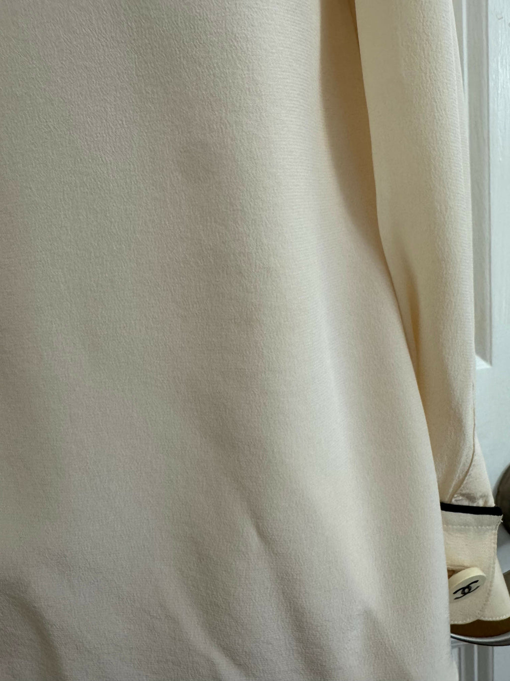 Rare Vintage Chanel Cream Silk Blouse