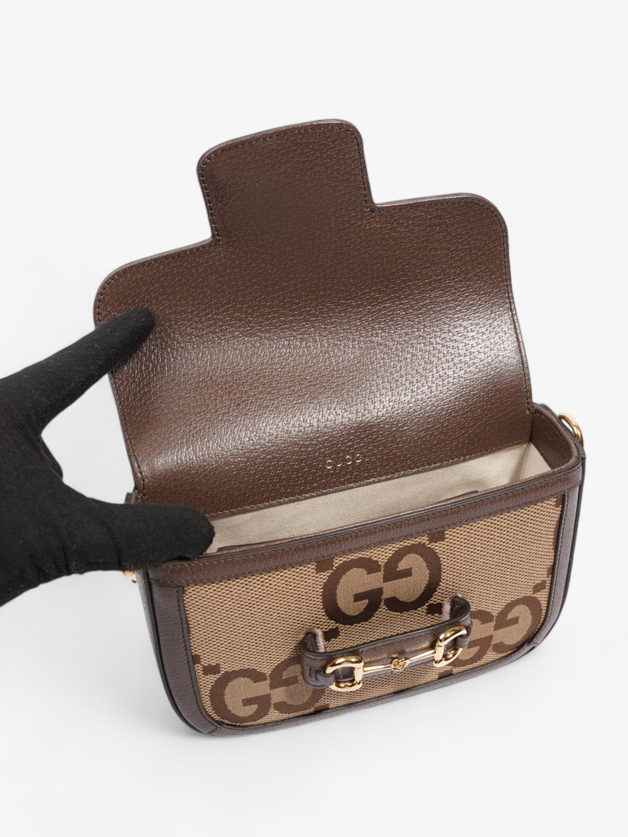 Gucci Horsebit 1955 GG Supreme / Brown Fabric Mini