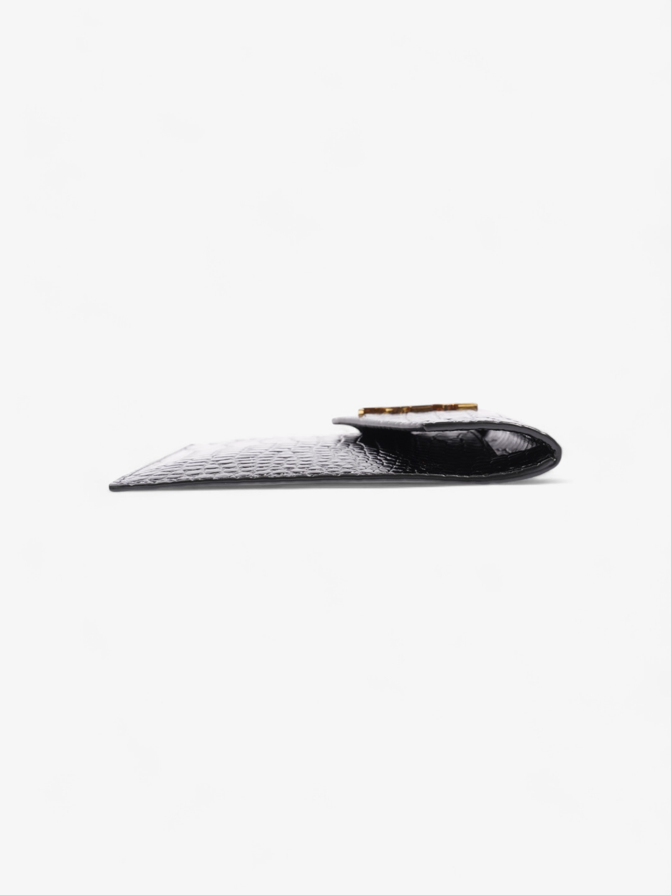 Saint Laurent Uptown Clutch Black Embossed Leather
