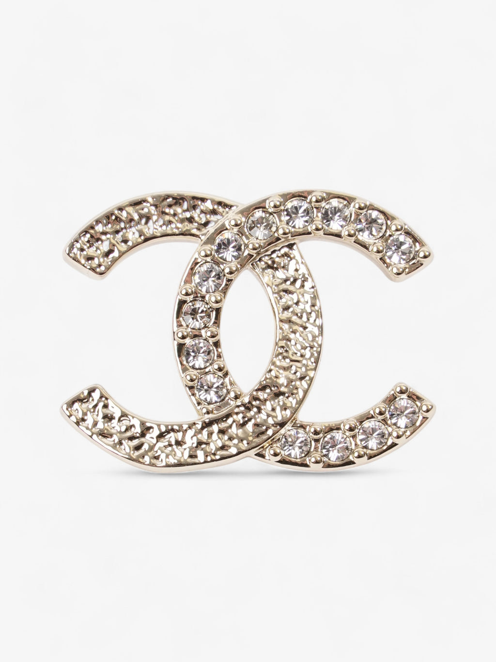 Chanel CC Logo Studs Light Gold / White Base Metal