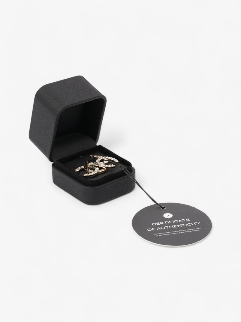 Chanel CC Logo Studs Light Gold / White Base Metal