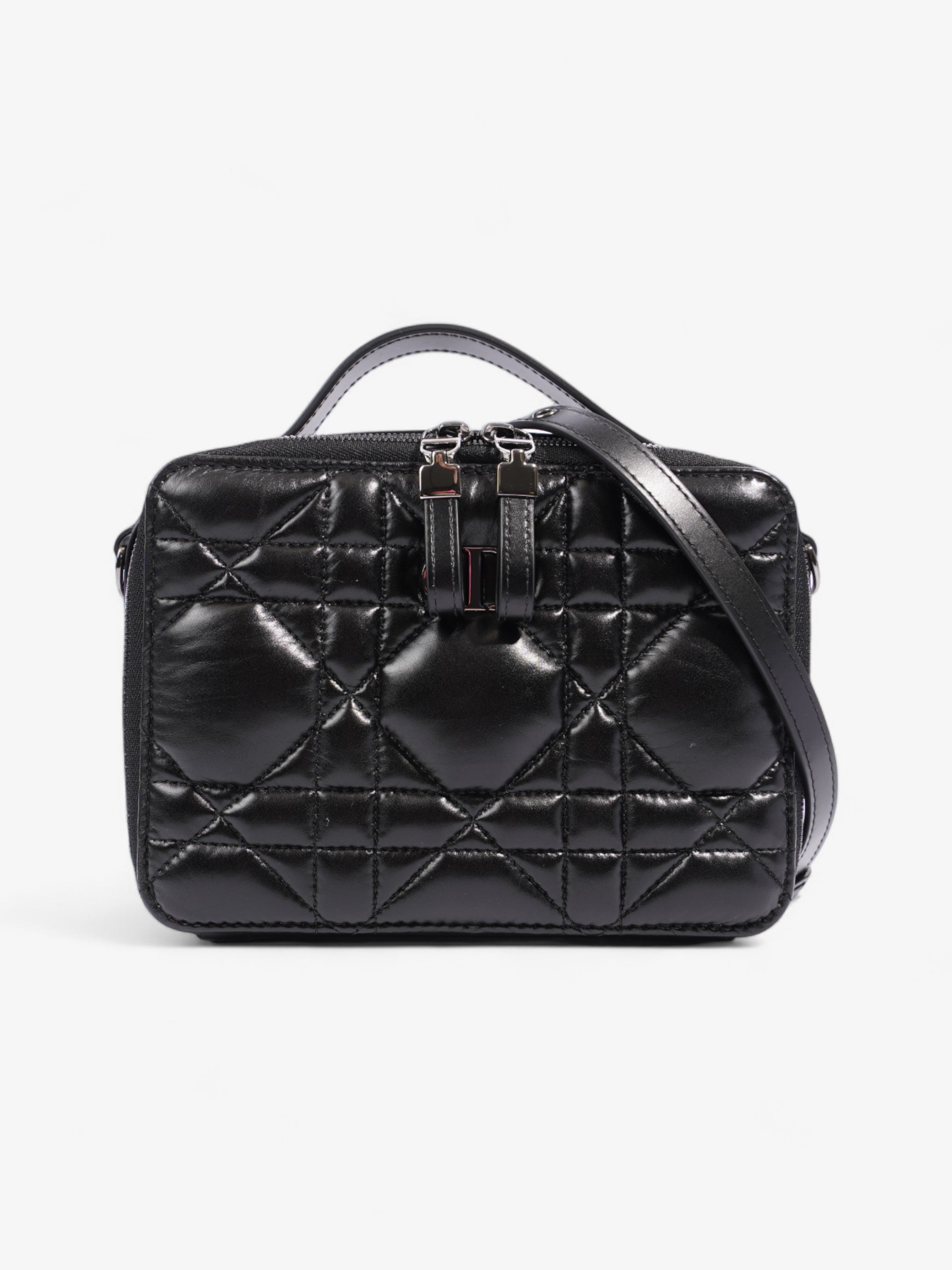 Christian Dior Caro Box Bag Black Calfskin Leather
