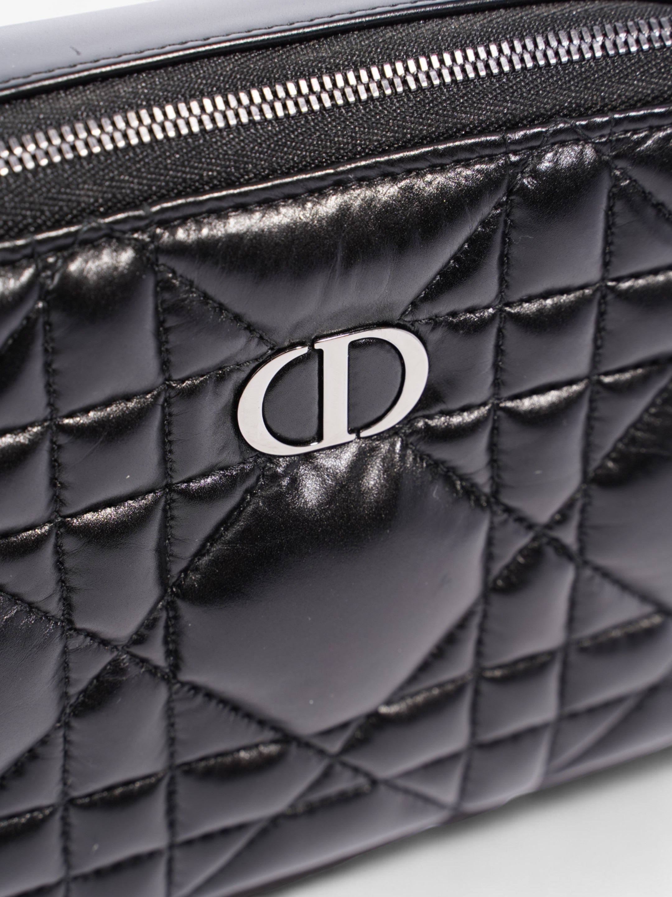 Christian Dior Caro Box Bag Black Calfskin Leather