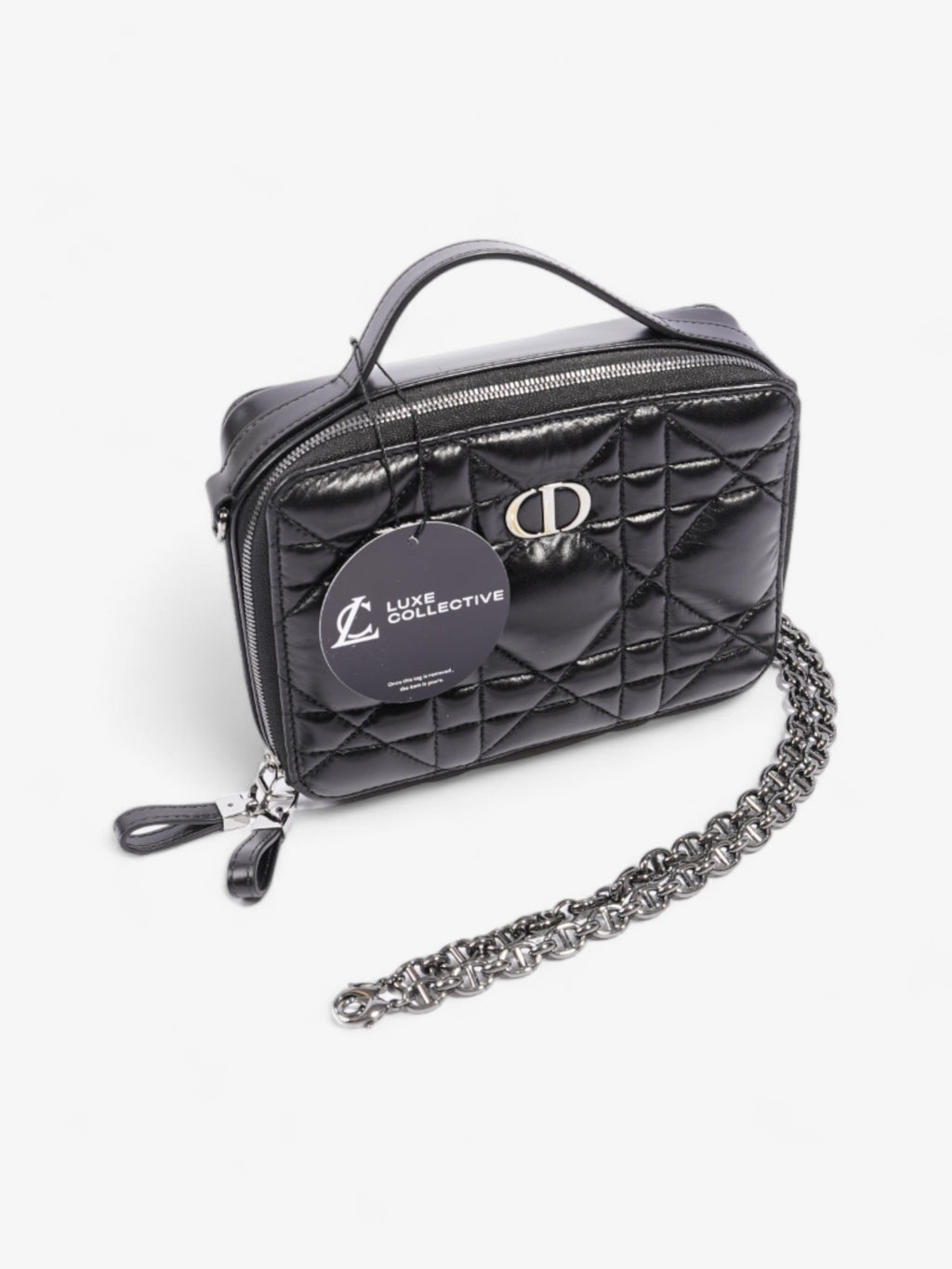 Christian Dior Caro Box Bag Black Calfskin Leather