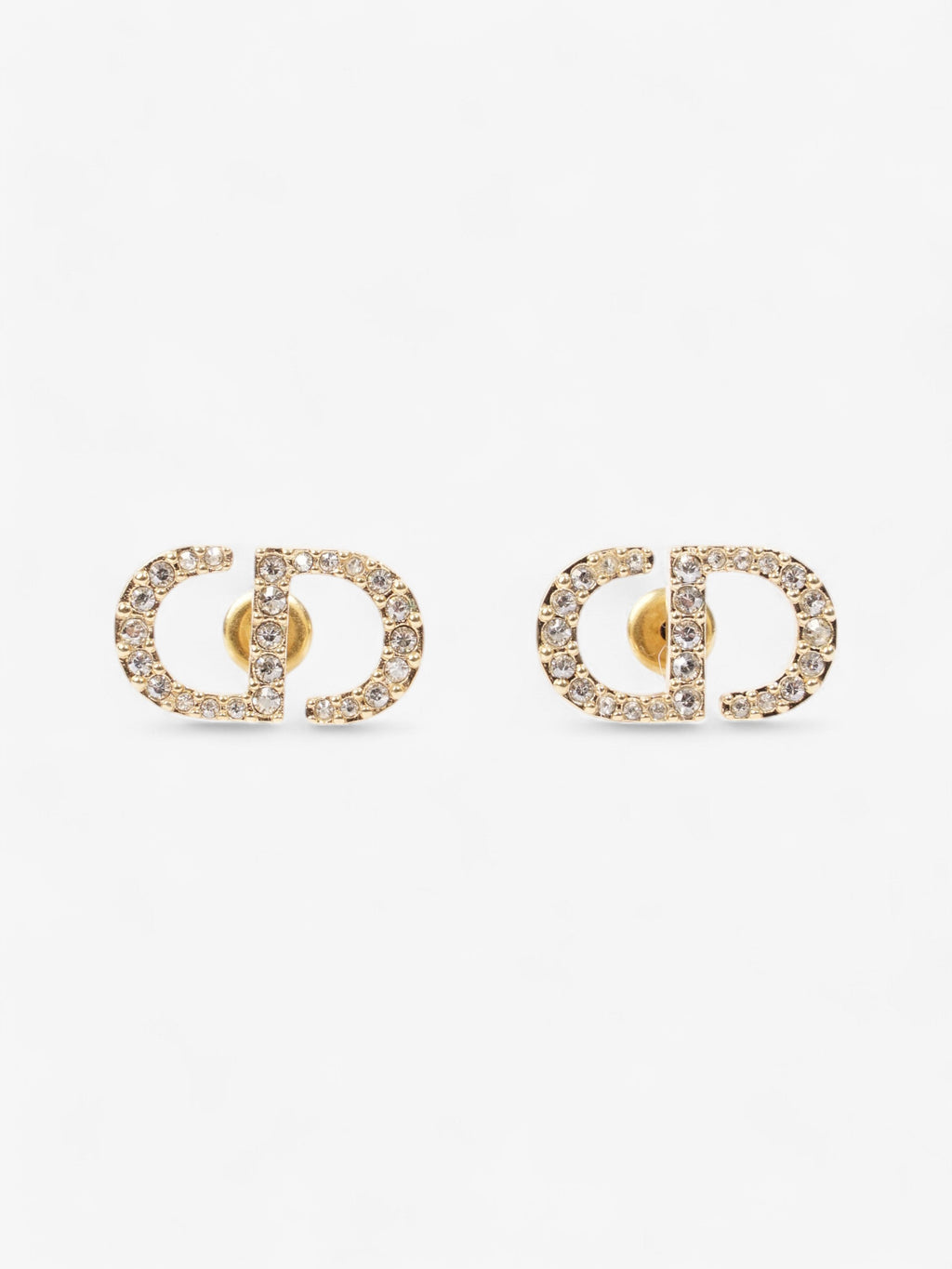 Christian Dior CD Earrings Gold / White Base Metal