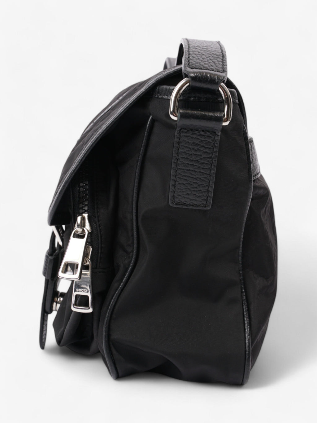 Gucci Monogram Messenger Bag Black Nylon