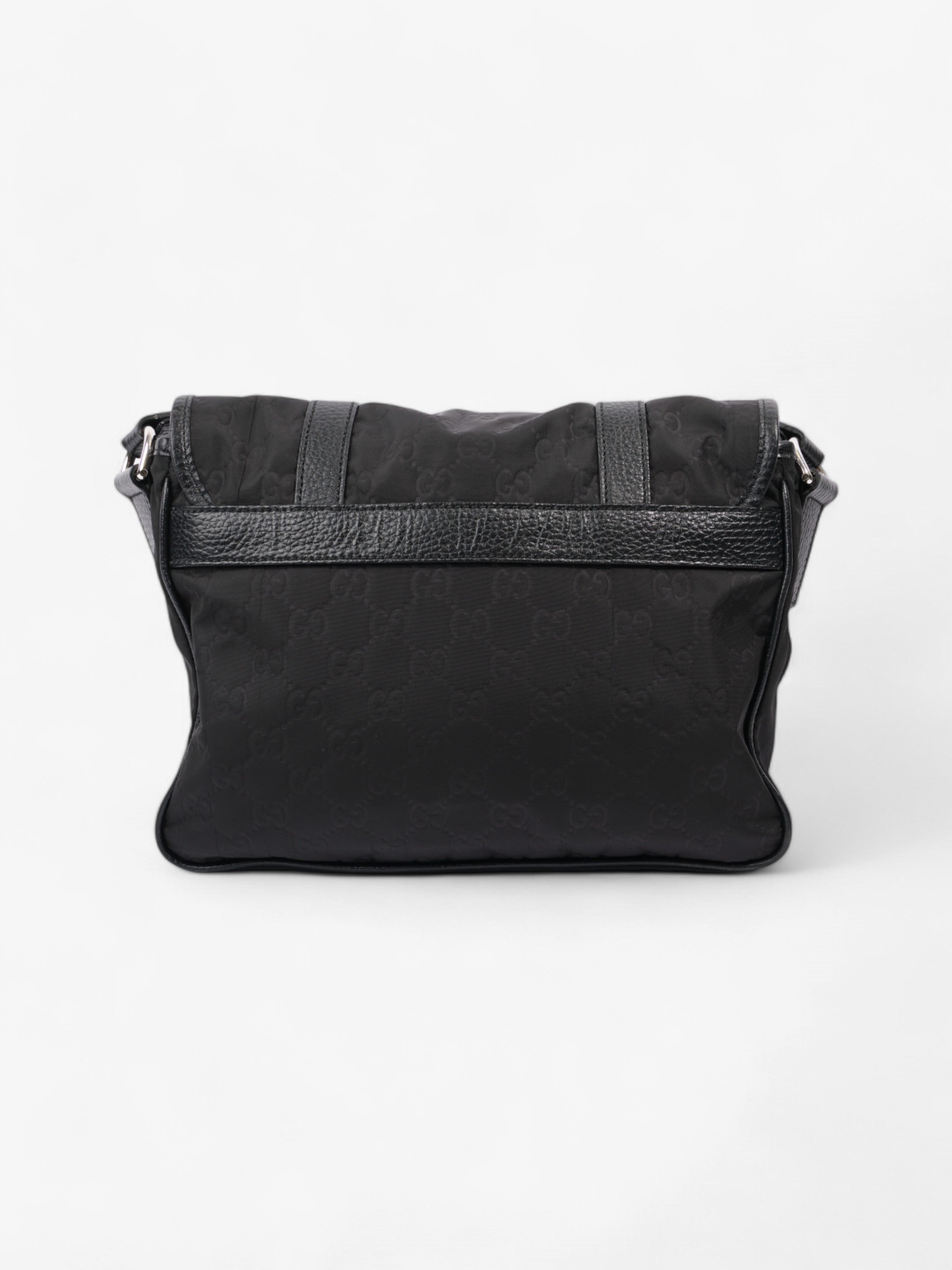 Gucci Monogram Messenger Bag Black Nylon