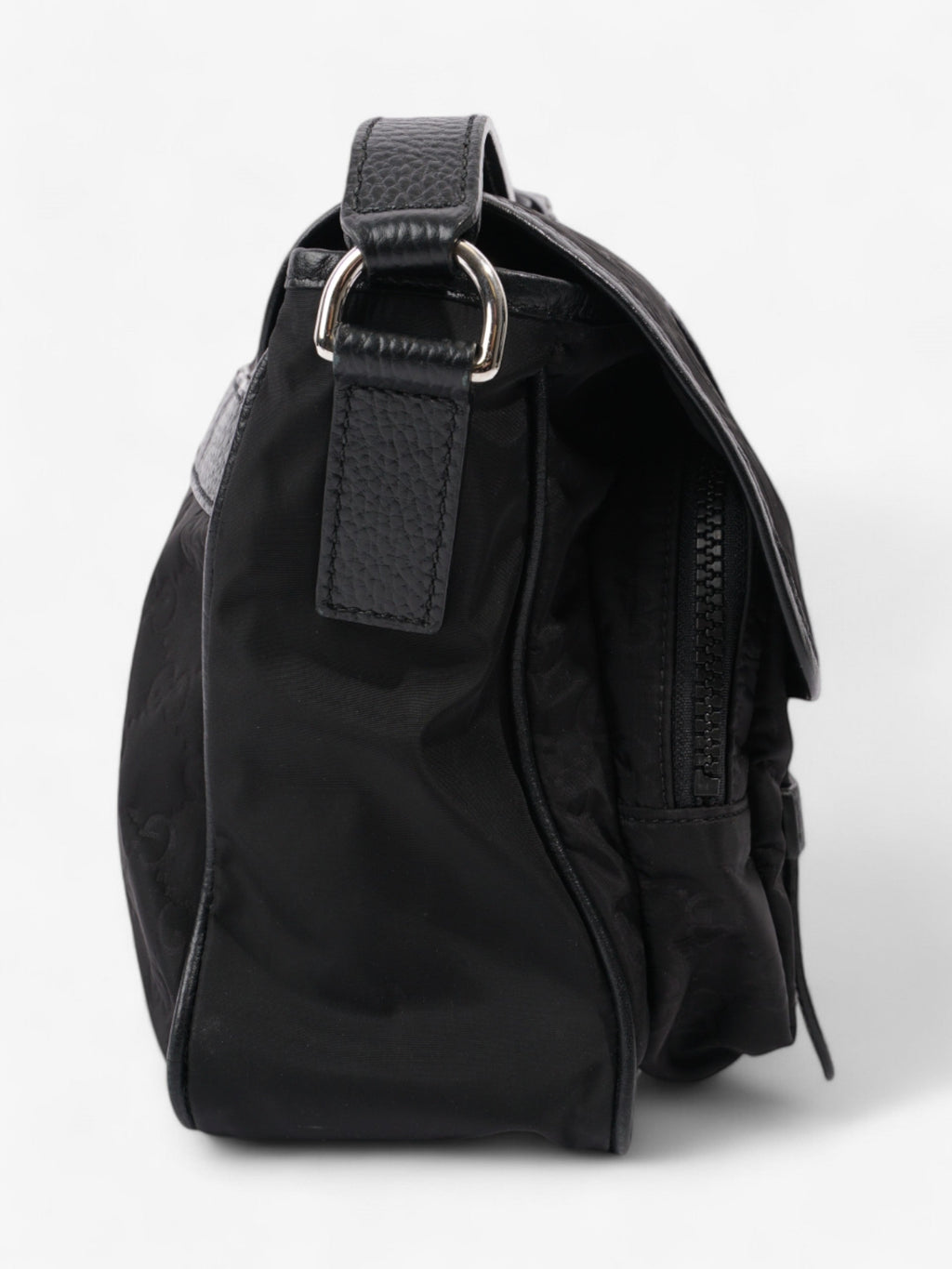 Gucci Monogram Messenger Bag Black Nylon