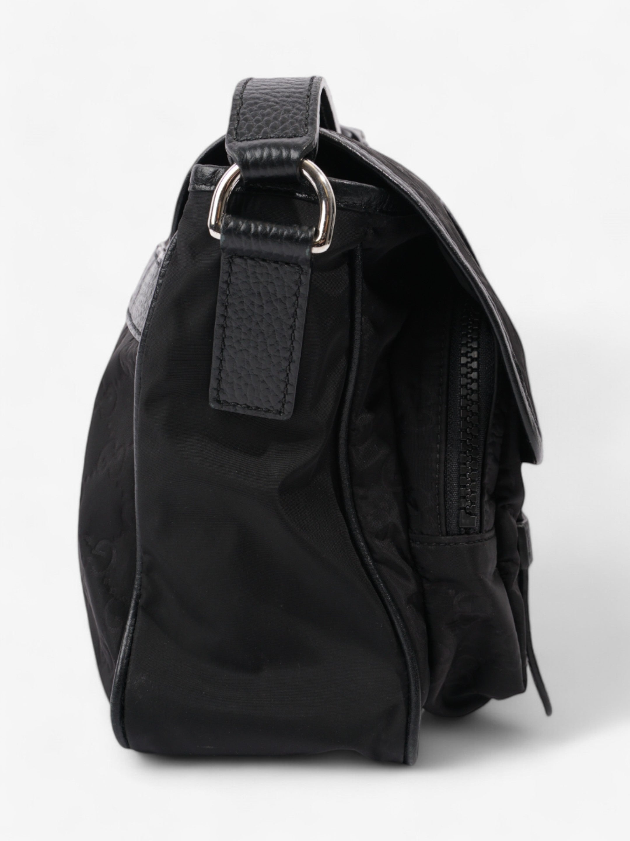 Gucci Monogram Messenger Bag Black Nylon