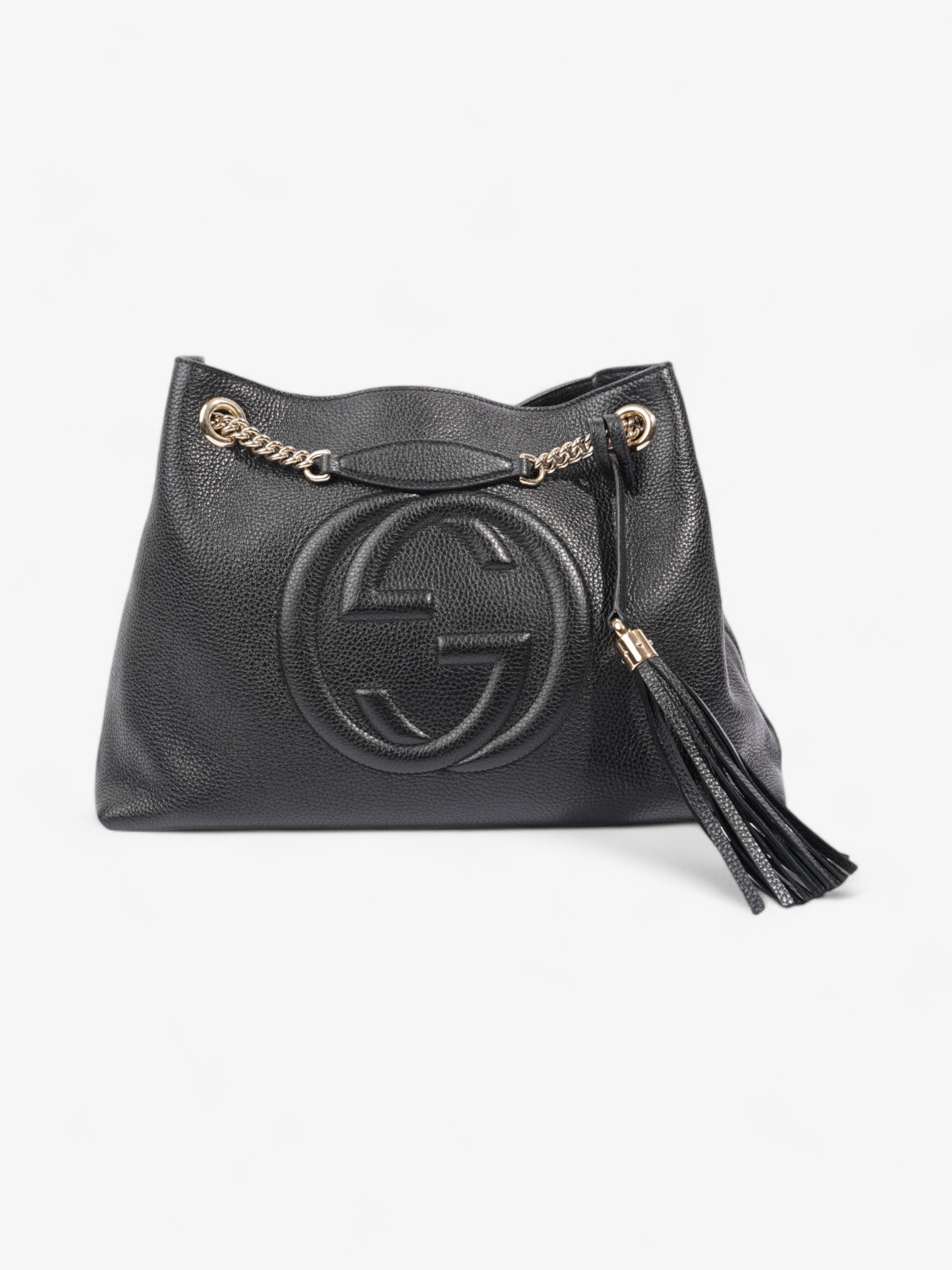 Gucci Soho Chain Tote Black Leather Medium