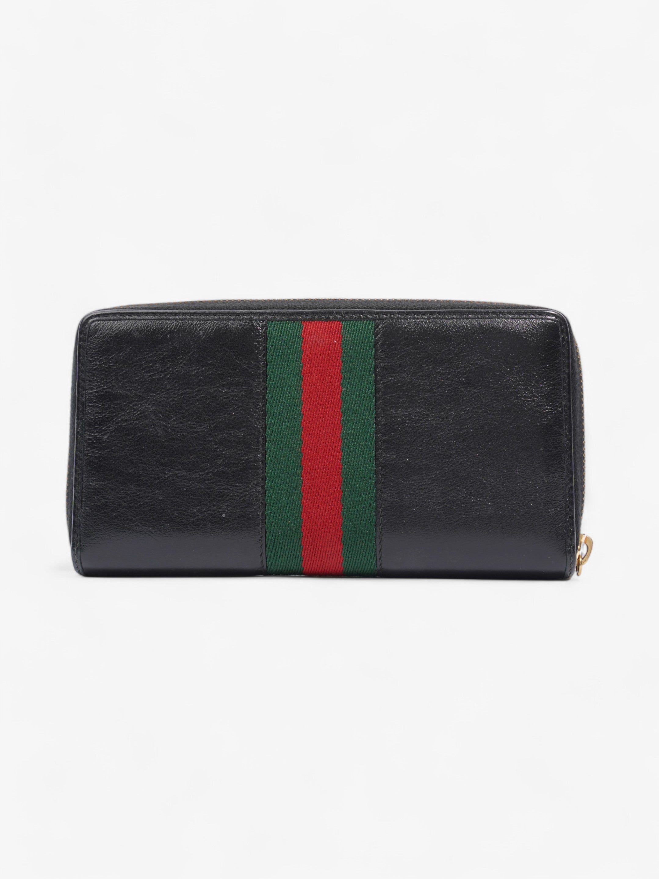 Gucci Rajah Zip Around Wallet Black / Green / Red Leather