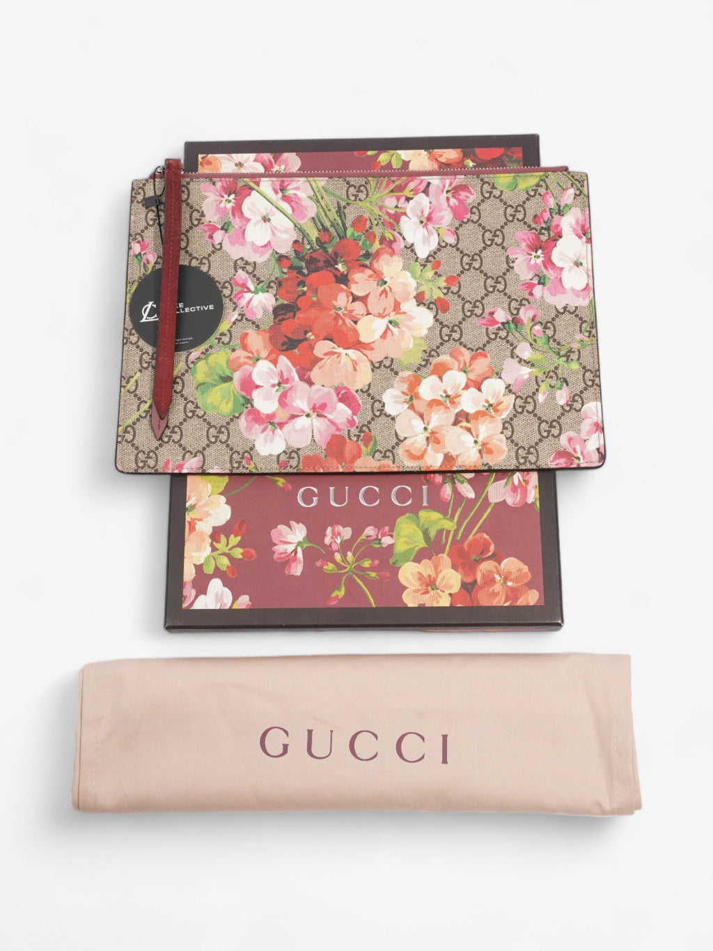 Gucci GG Blooms Clutch Floral GG Supreme Coated Canvas