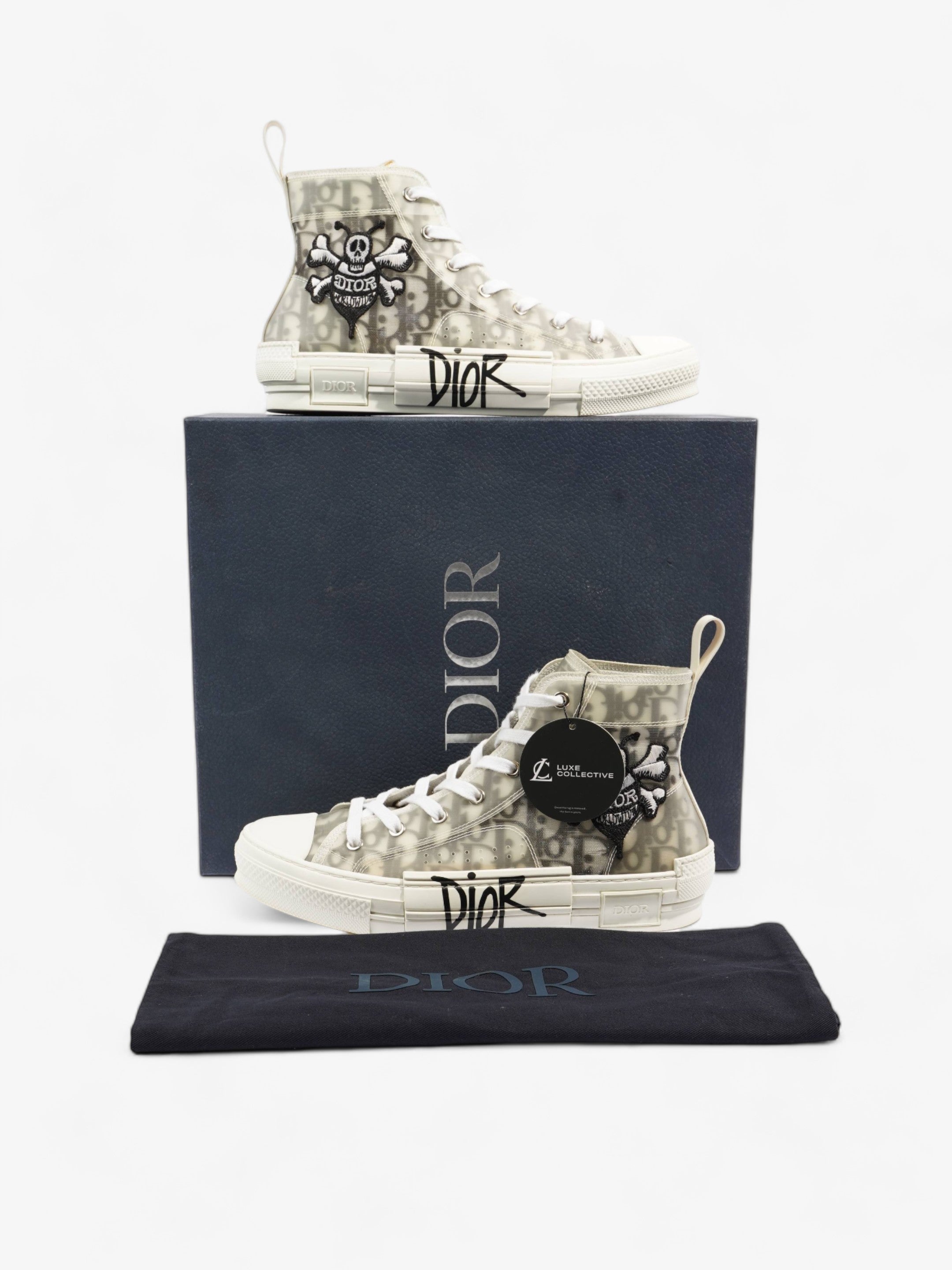 Christian Dior Stussy B23 High-tops White / Grey Oblique Canvas EU 41.5 UK 7.5
