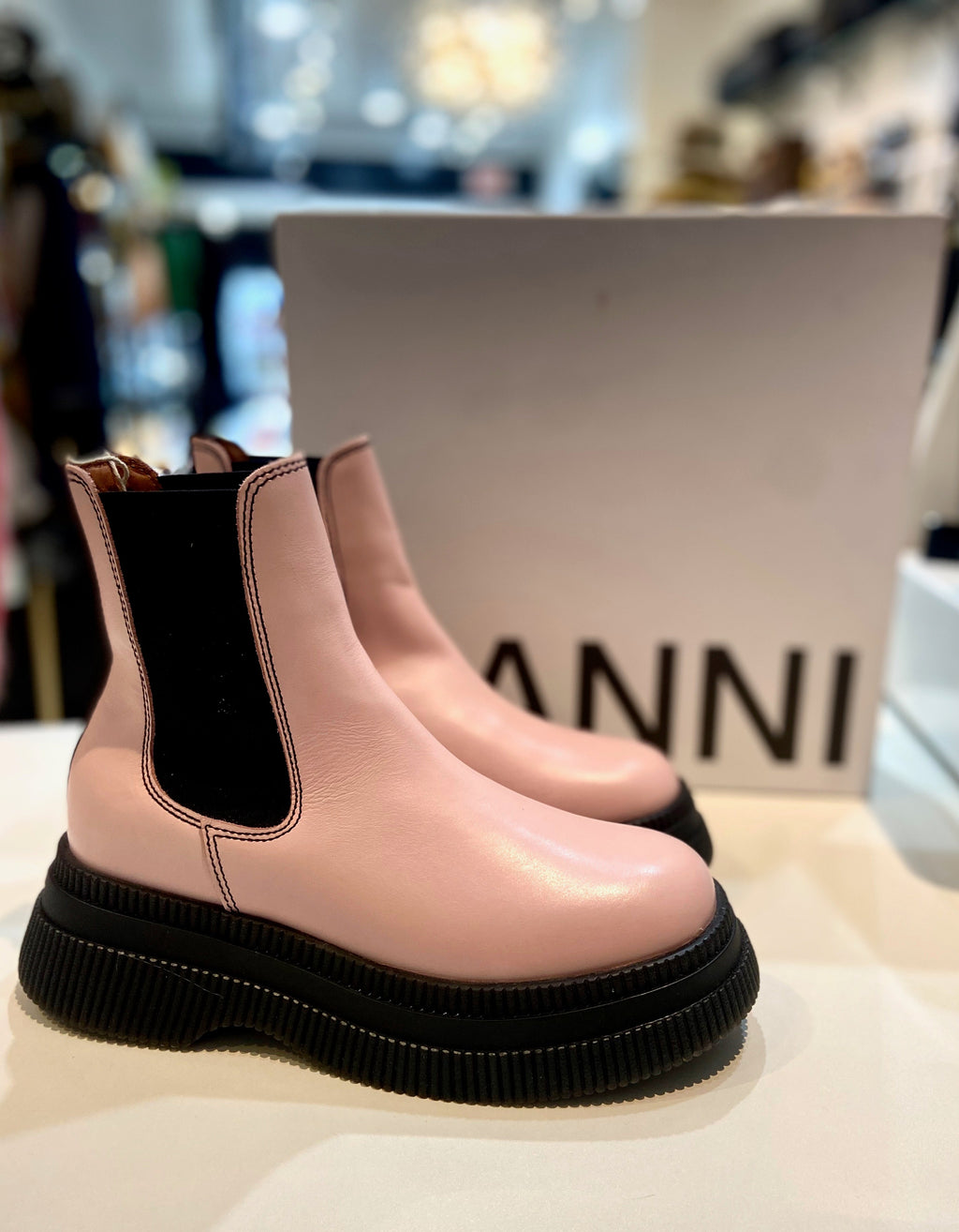 GANNI LEATHER CHELSEA BOOTS