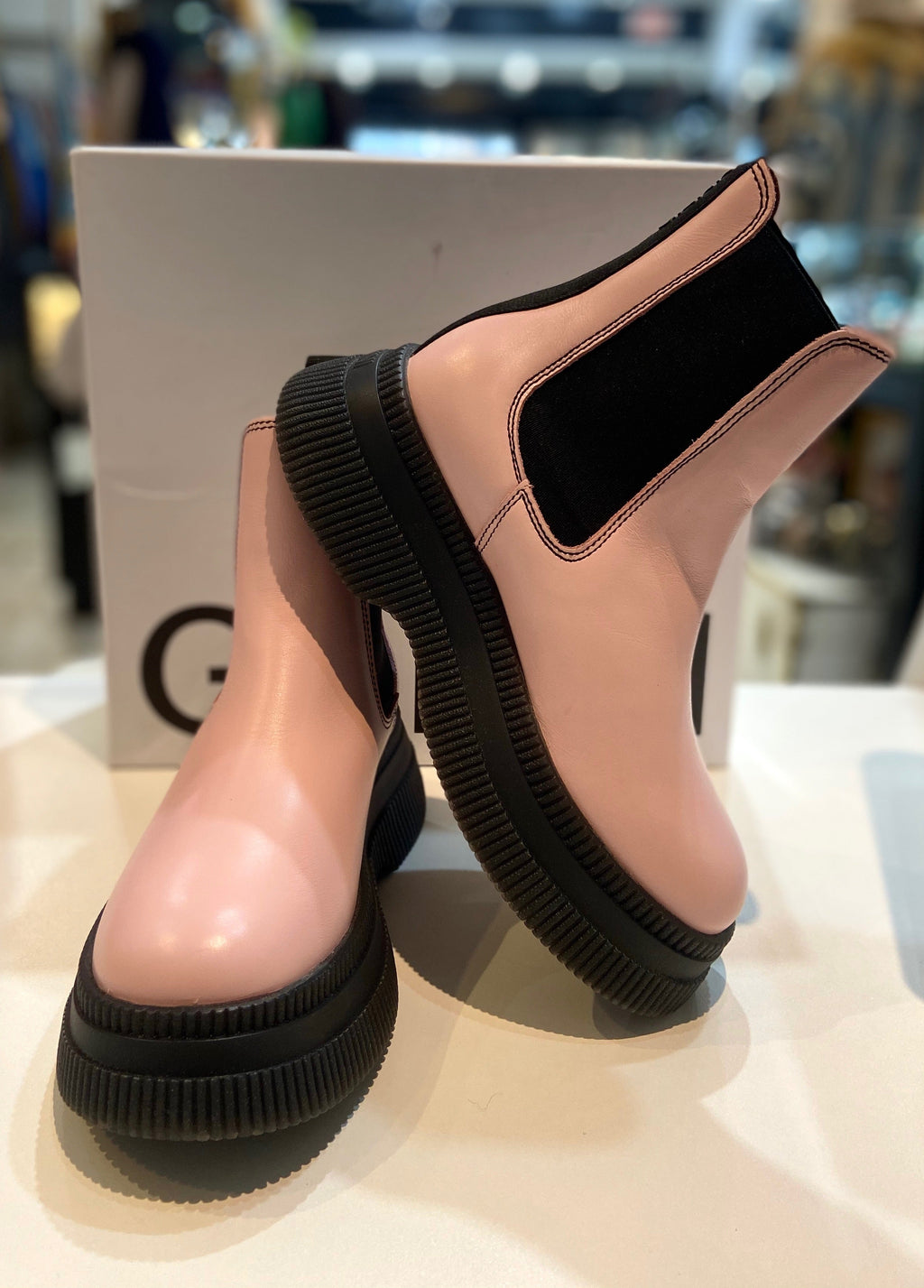 GANNI LEATHER CHELSEA BOOTS