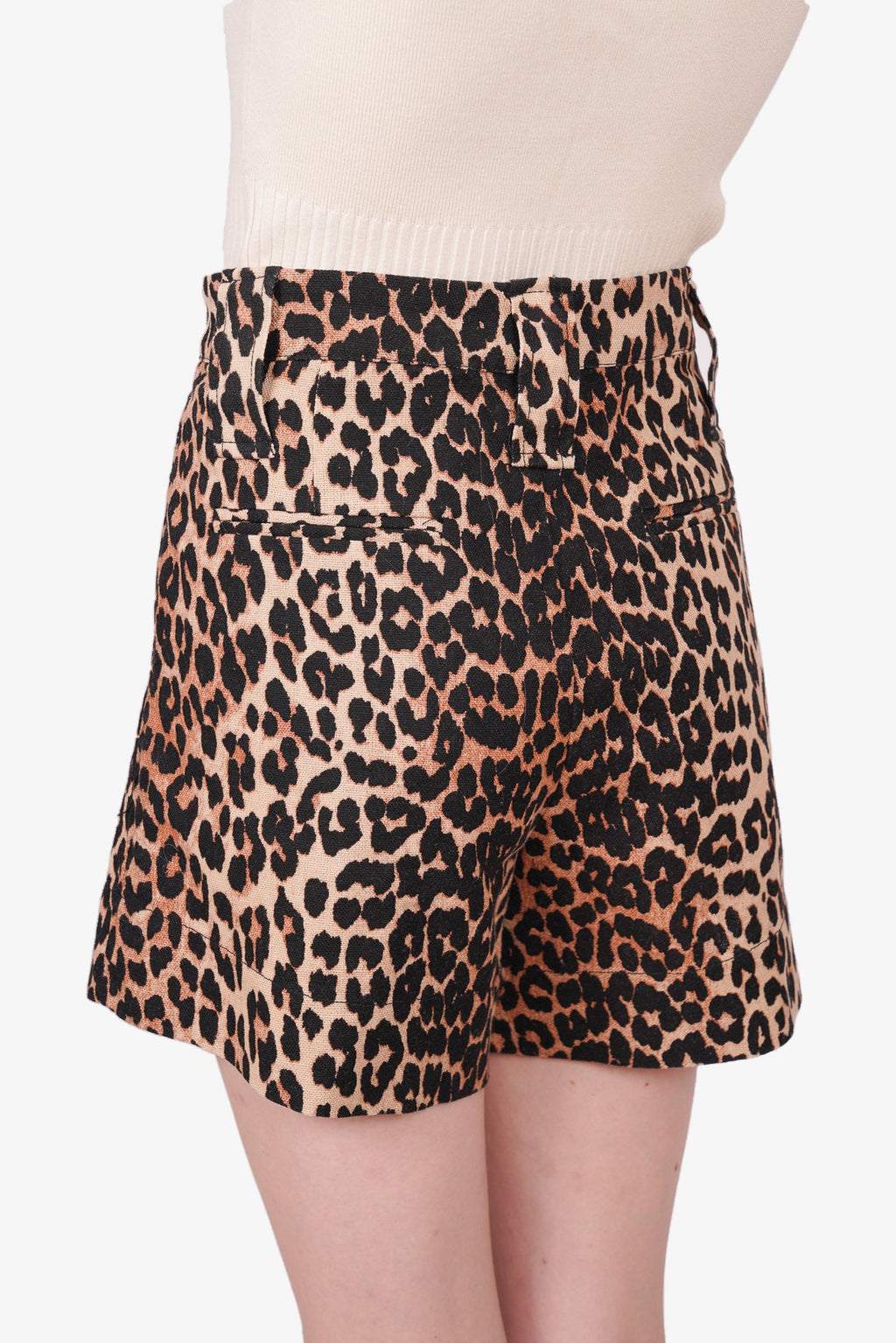 Ganni Leopard Print Short Size 36