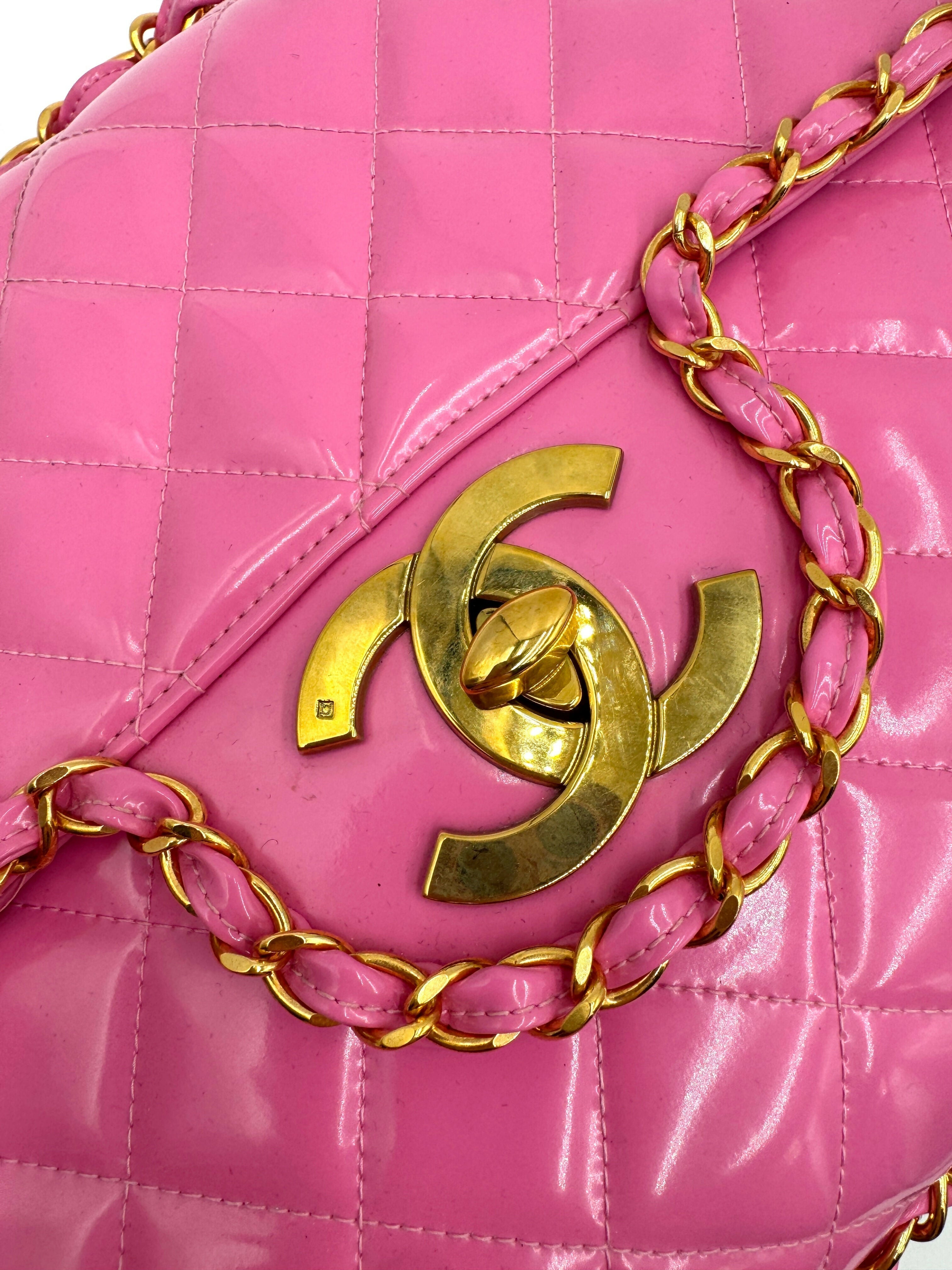Chanel 1995 Barbie Pink Chainlink Maxi Flap Bag