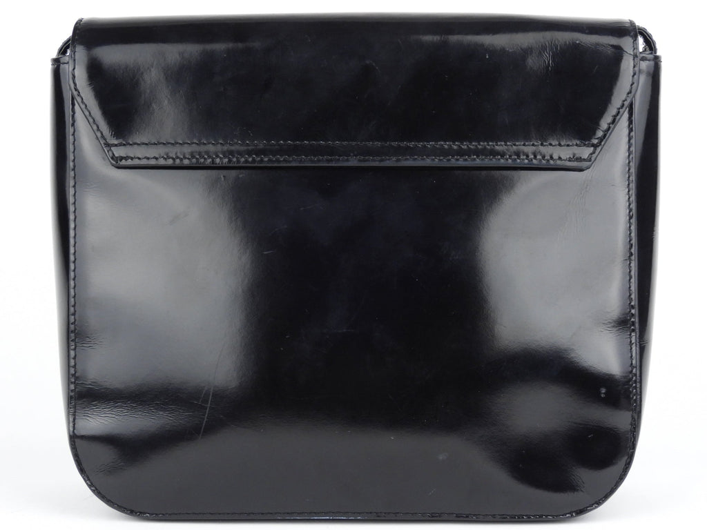 Gianni Versace Vintage 1990's Black Leather Medusa Shoulder Bag