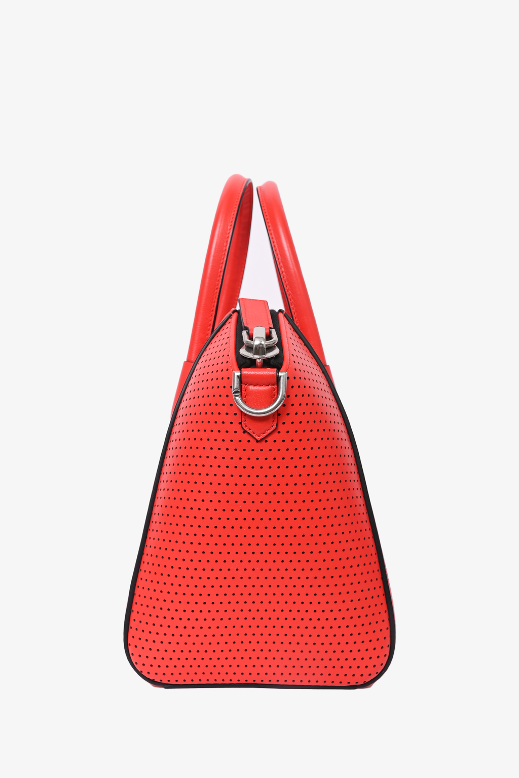 Givenchy Red Perforated Leather Small Antigona Top Handle
