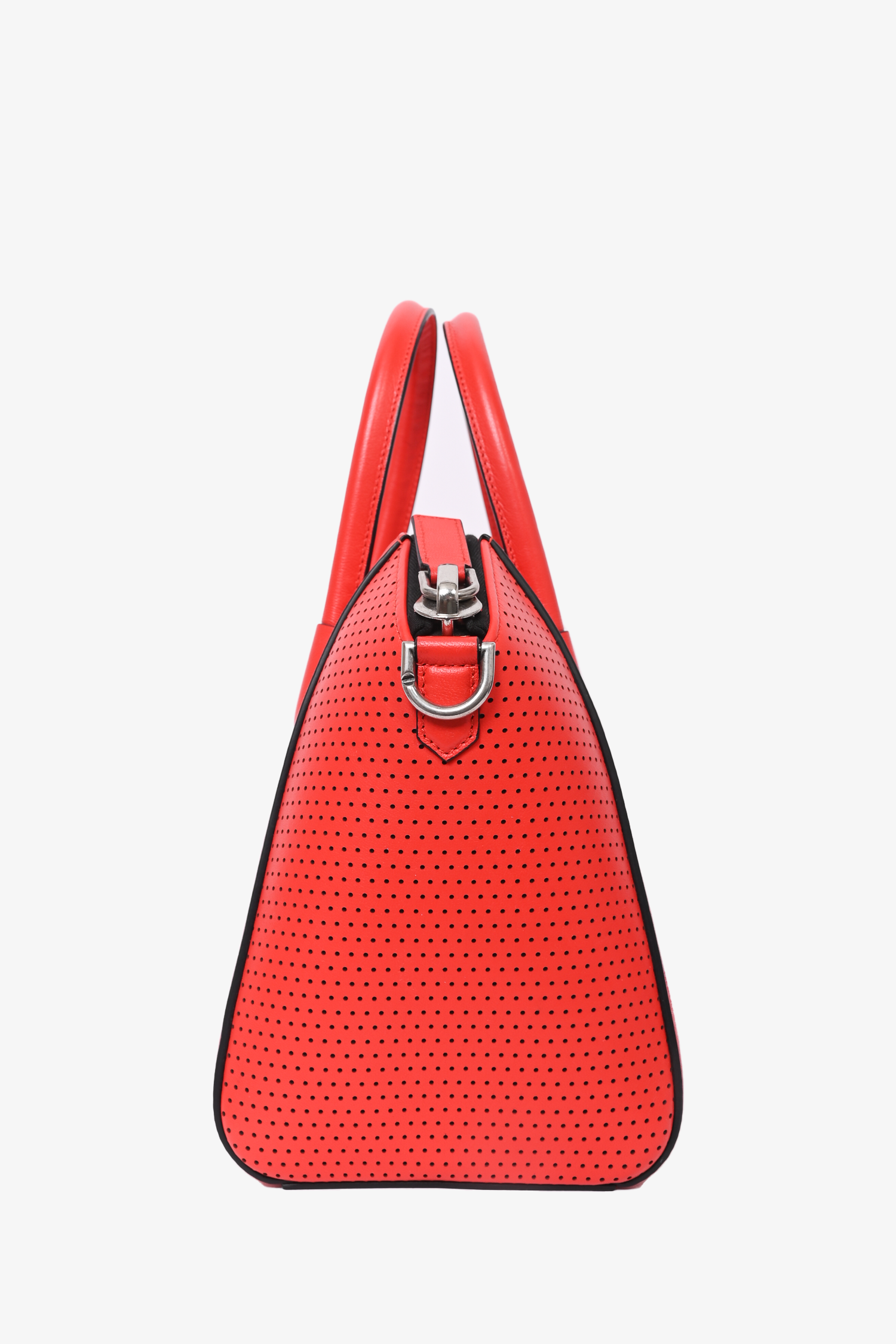 Givenchy Red Perforated Leather Small Antigona Top Handle