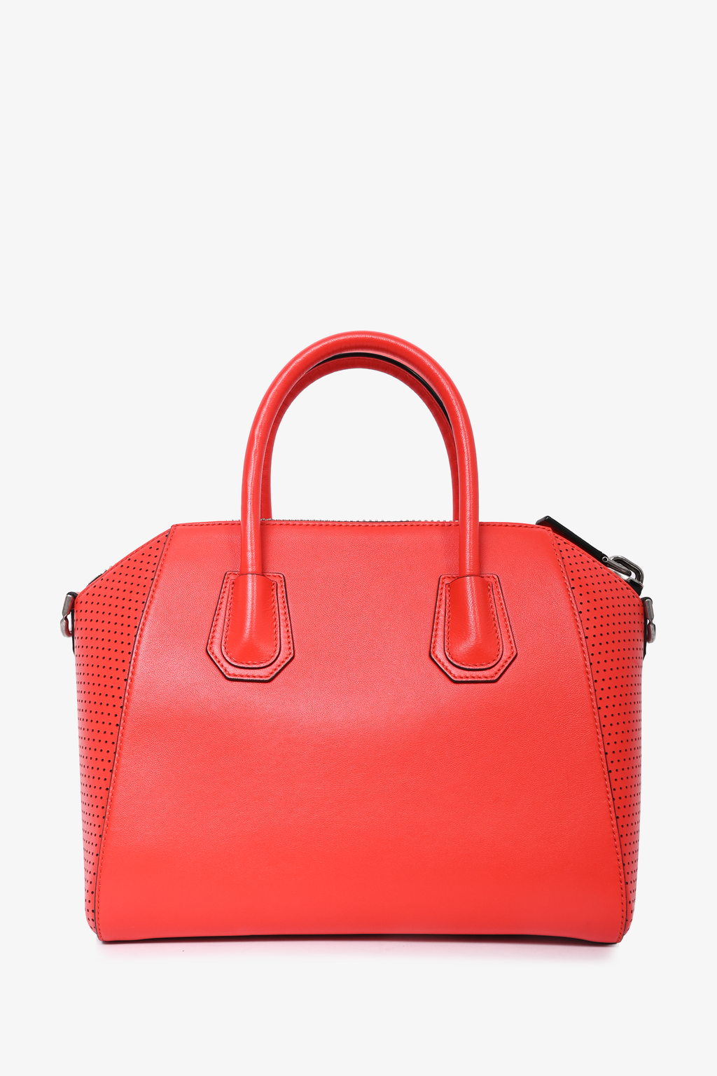 Givenchy Red Perforated Leather Small Antigona Top Handle
