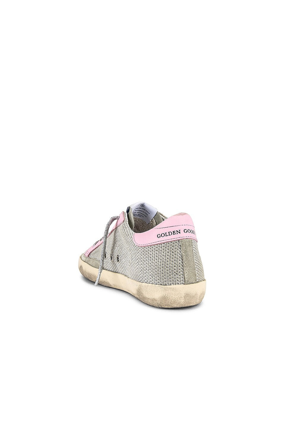 GOLDEN GOOSE SUPERSTAR MESH AND CALFSKIN LEATHER SNEAKERS