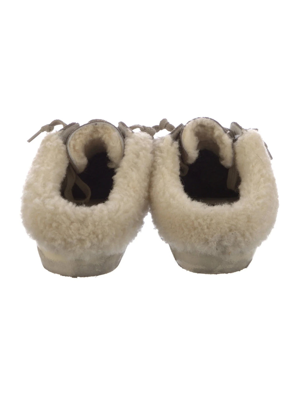 GOLDEN GOOSE SUPERSTAR SABOT METALLIC SHEARLING SNEAKERS MULES