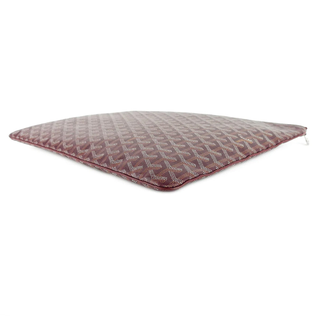 Goyard Senat GM Burgundy Red Coated Canvas Zip Pouch