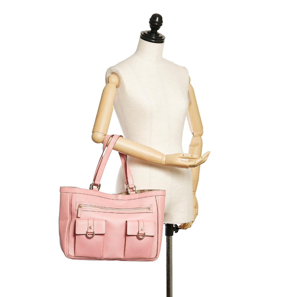 Gucci Abbey Iris Leather Tote Bag (SHG-37220)