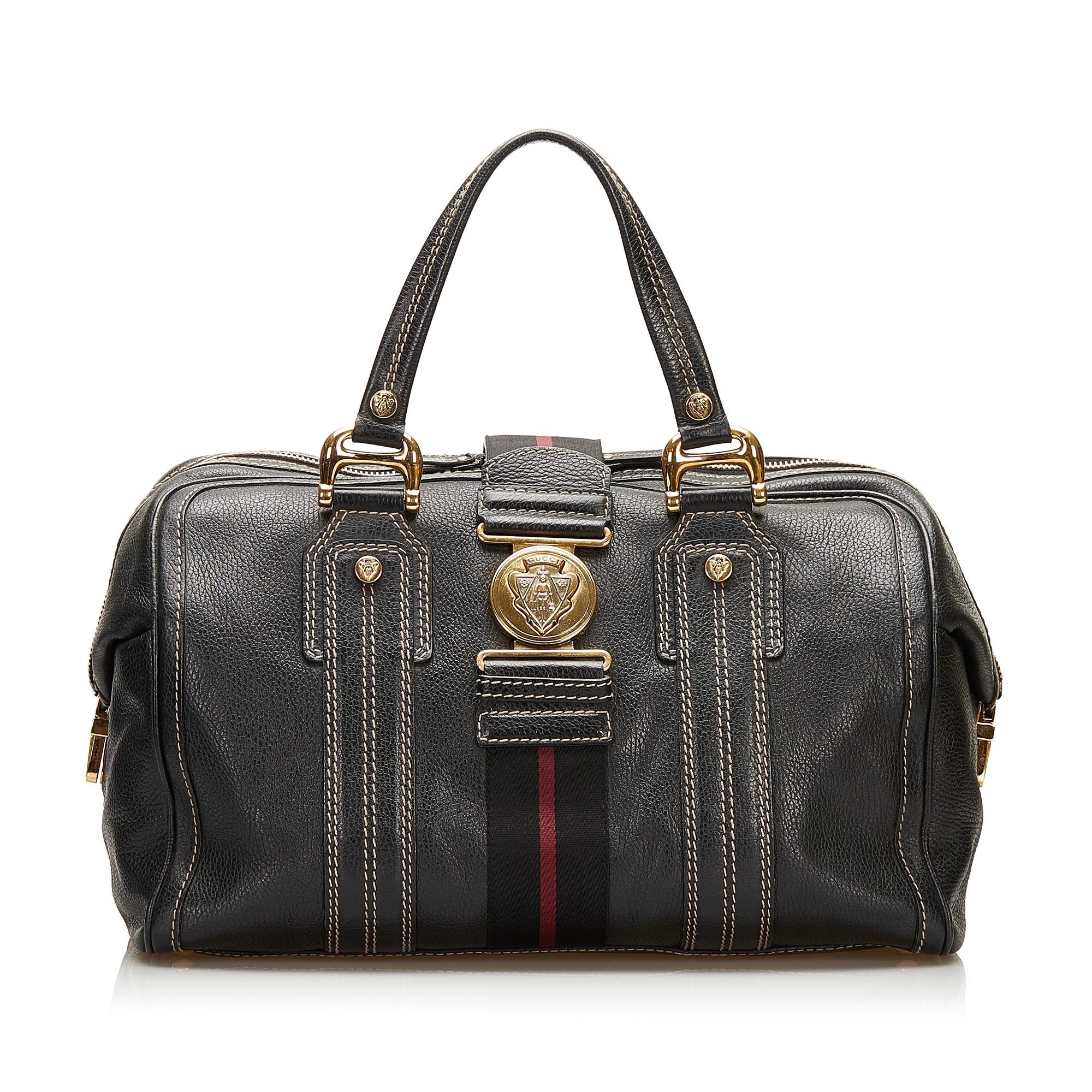 Gucci Aviatrix Leather Boston Bag (SHG-35967)